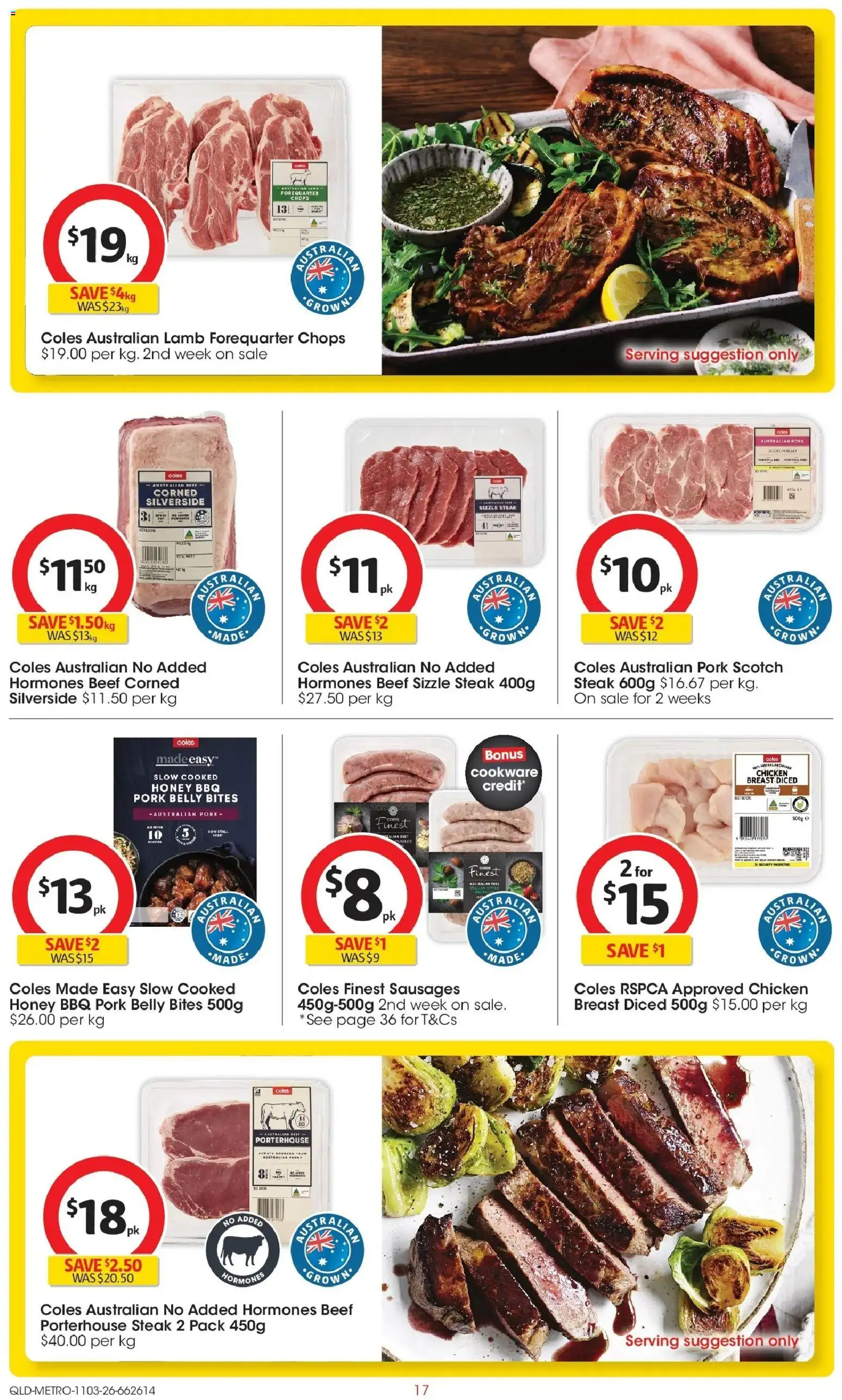 Coles catalogue - valid from 11.03.2026 | Page: 17 | Products: Chicken, Pork, Beef, Steak