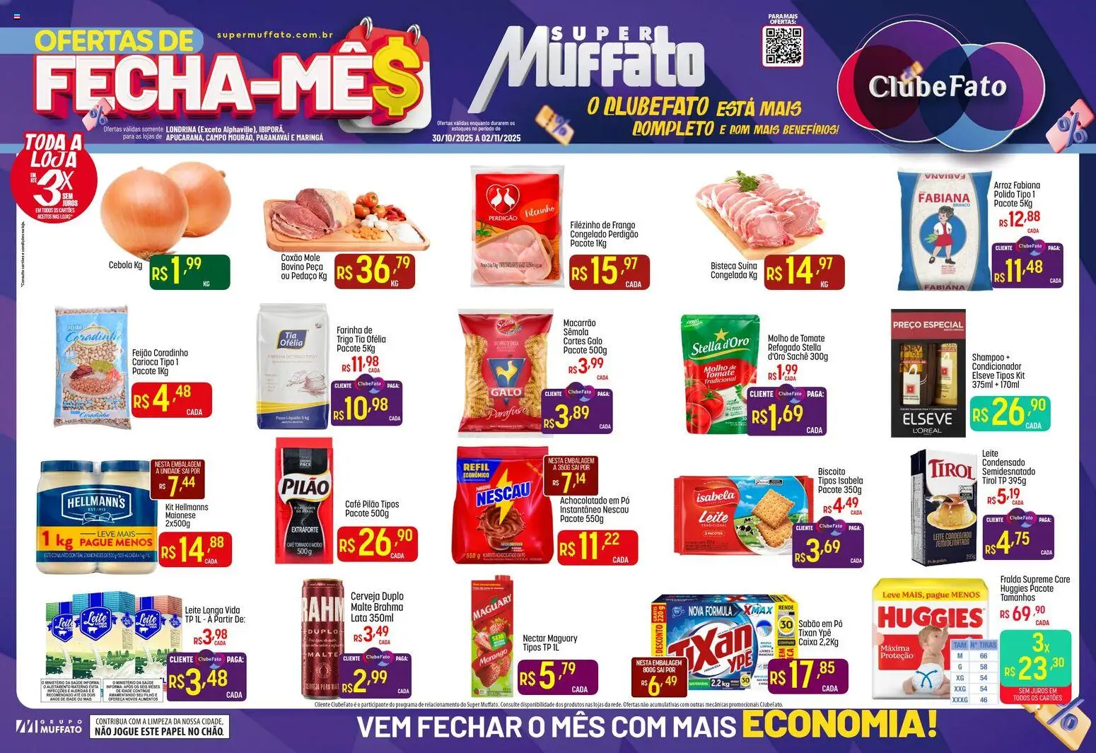 Super Muffato Folheto - válido de 30.10.2025 | Página: 1 | Produtos: Feijão, Pó, Cerveja, Frango