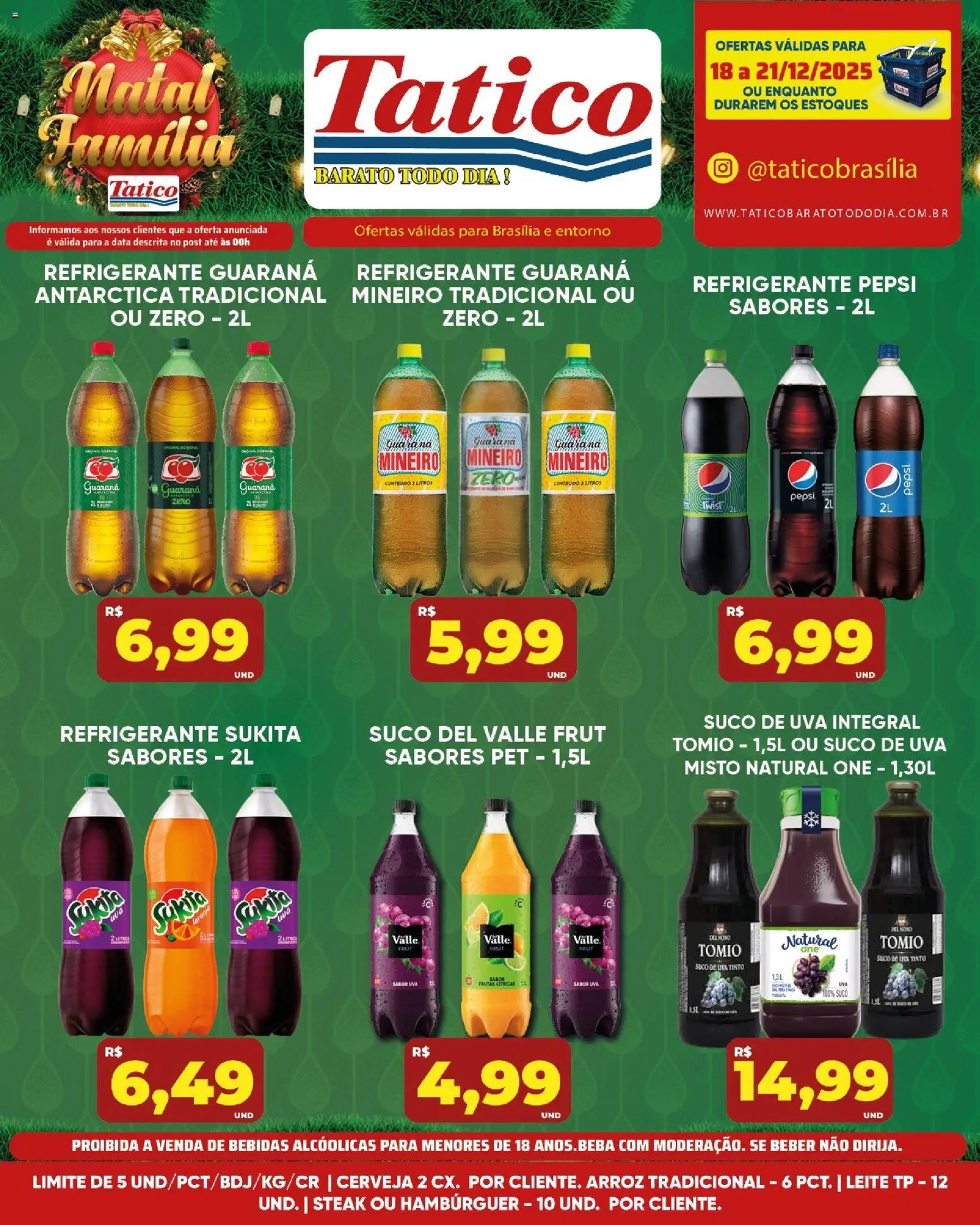 Tatico Folheto - válido de 20.12.2025 | Página: 25 | Produtos: Leite, Cerveja, Arroz, Hambúrguer
