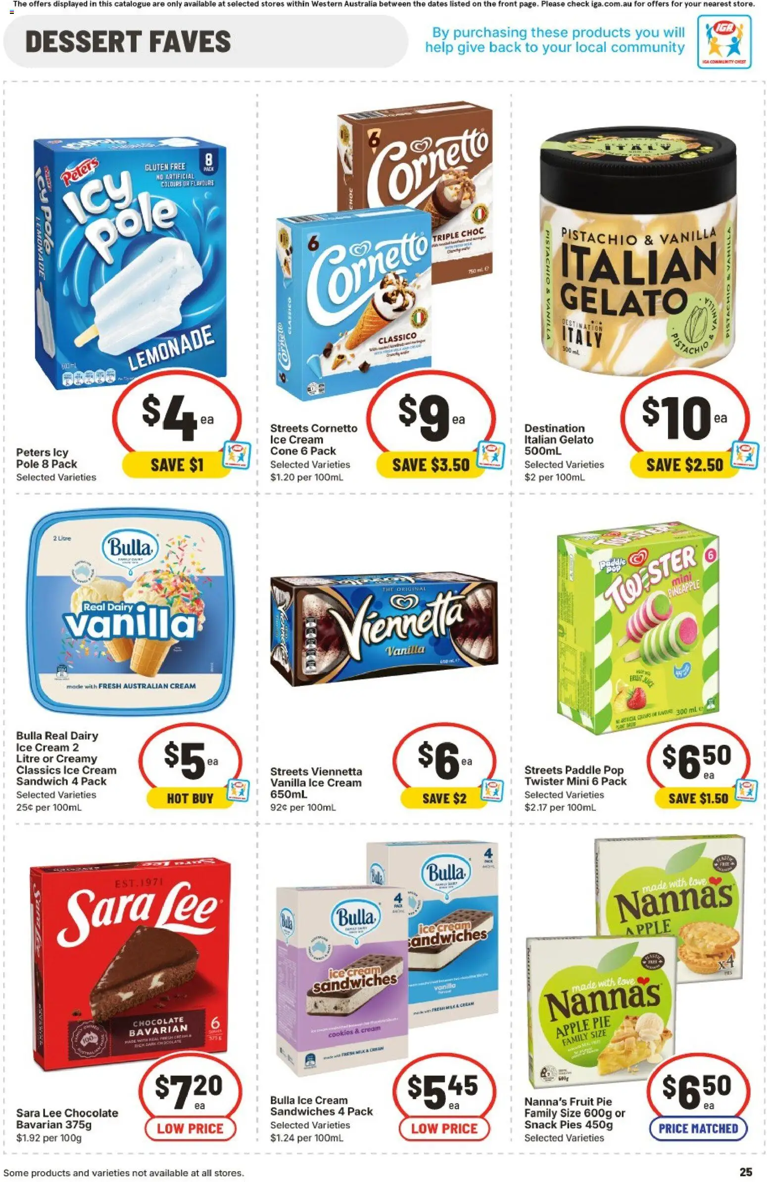 IGA catalogue - valid from 11.03.2026 | Page: 25 | Products: Milk, Cream, Ice cream, Pies