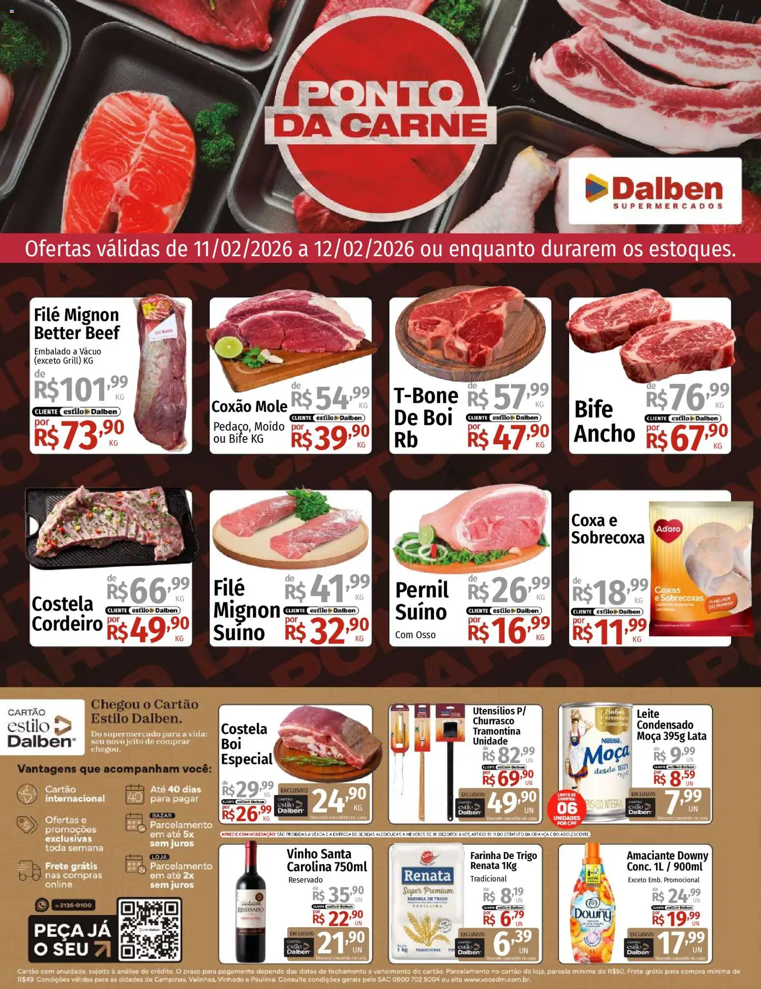 Supermercado Dalben Folheto - válido de 11.02.2026 | Página: 1 | Produtos: Grill, Amaciante downy, Leite, Frango