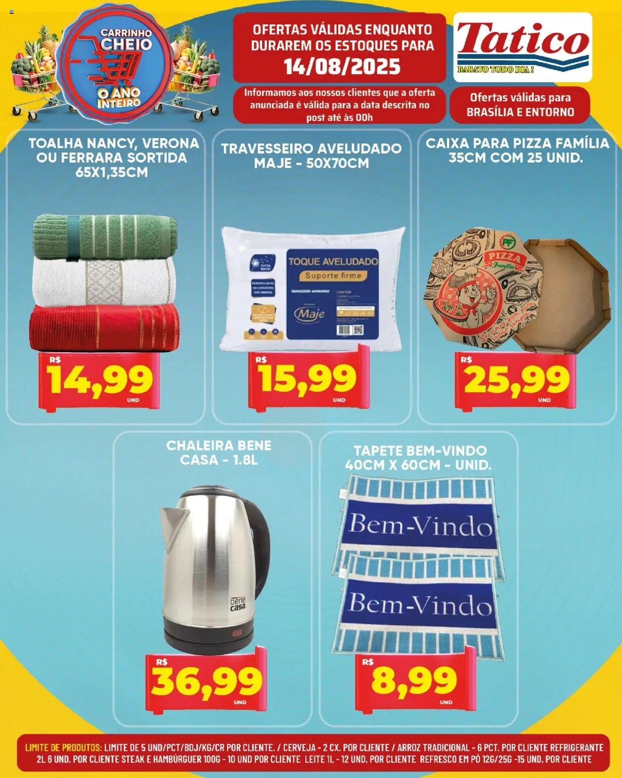 Tatico Folheto - válido de 15.08.2025 | Página: 43 | Produtos: Pó, Travesseiro, Tapete, Hambúrguer