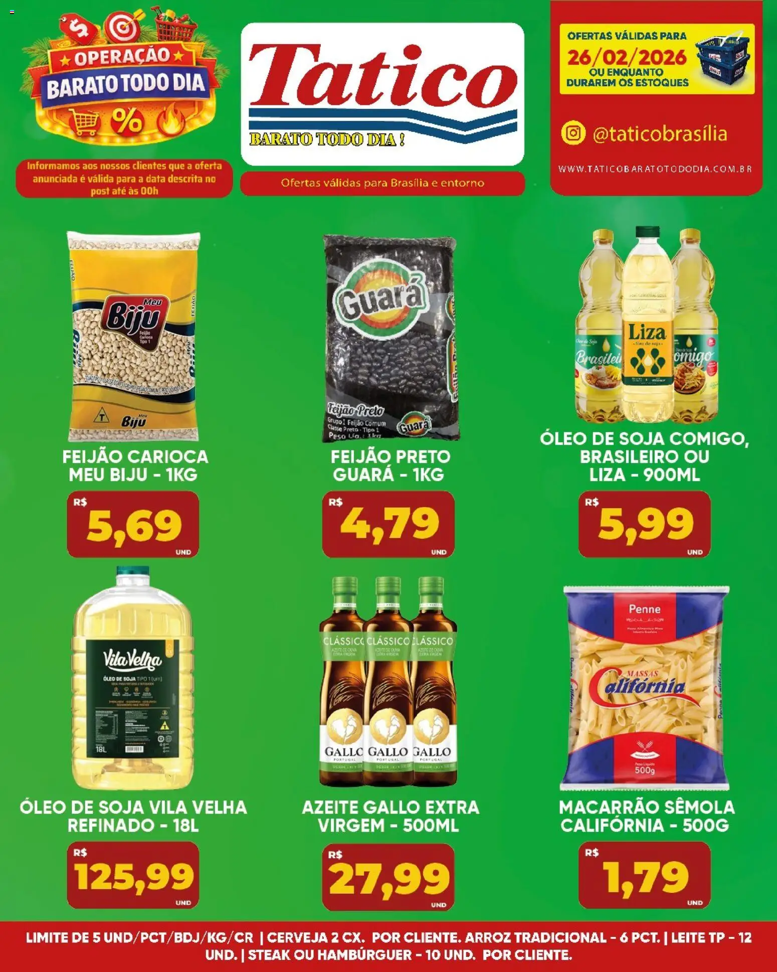 Tatico Folheto - válido de 26.02.2026 | Página: 10 | Produtos: Feijão, Cerveja, Arroz, Azeite