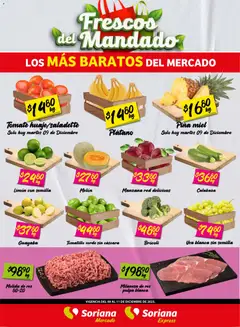 Vista previa de Soriana - Frescos del Mandado Mercado: Ags, Nay, Jal, Qro, Col, Mich, Gto, Hgo, Tlax, Mor, Pue, Gro, Oax, Edo. de Mex, CDMX, Zac y, nuevo folleto de la tienda, válido en México a partir del 09.12.2025