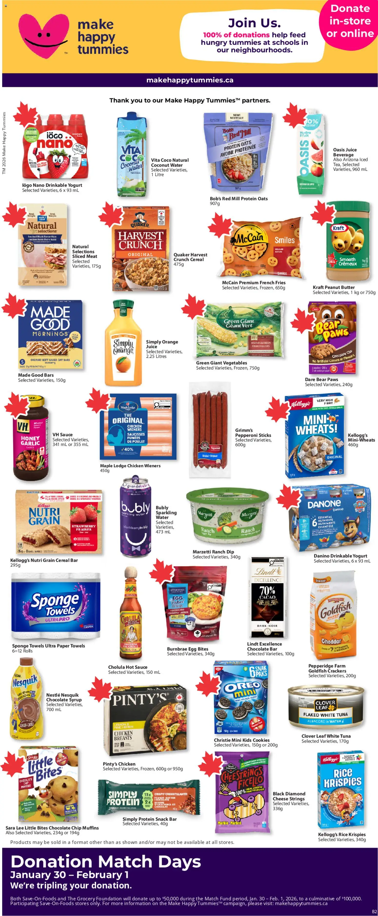 Save on foods flyer valid from 22.01.2026 | Page: 27 | Products: Rice, Yogurt, Chocolate, Juice