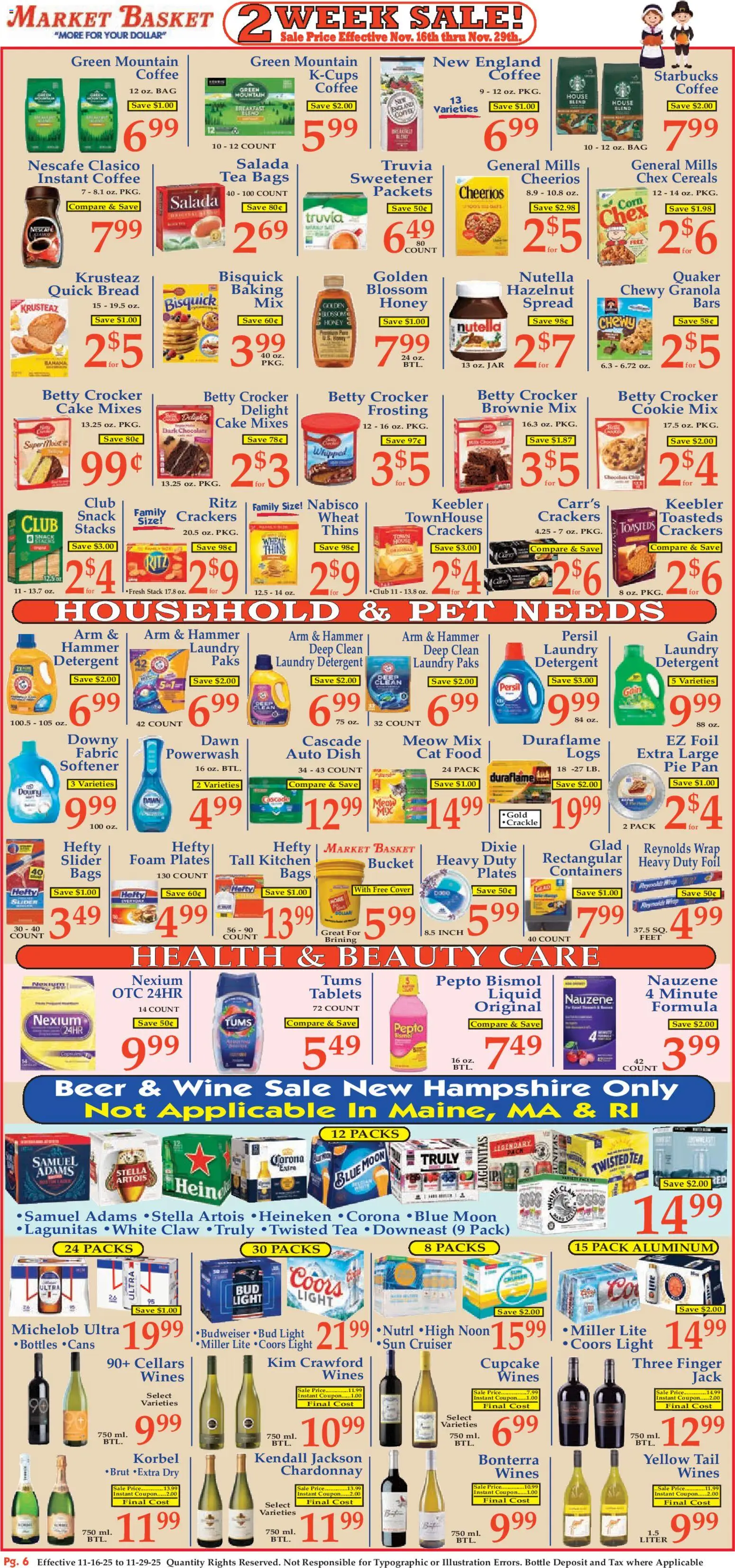 Market Basket Ad - valid from 16.11.2025 | Page: 6 | Products: Cat Food, Tea, Cereals, Cupcake
