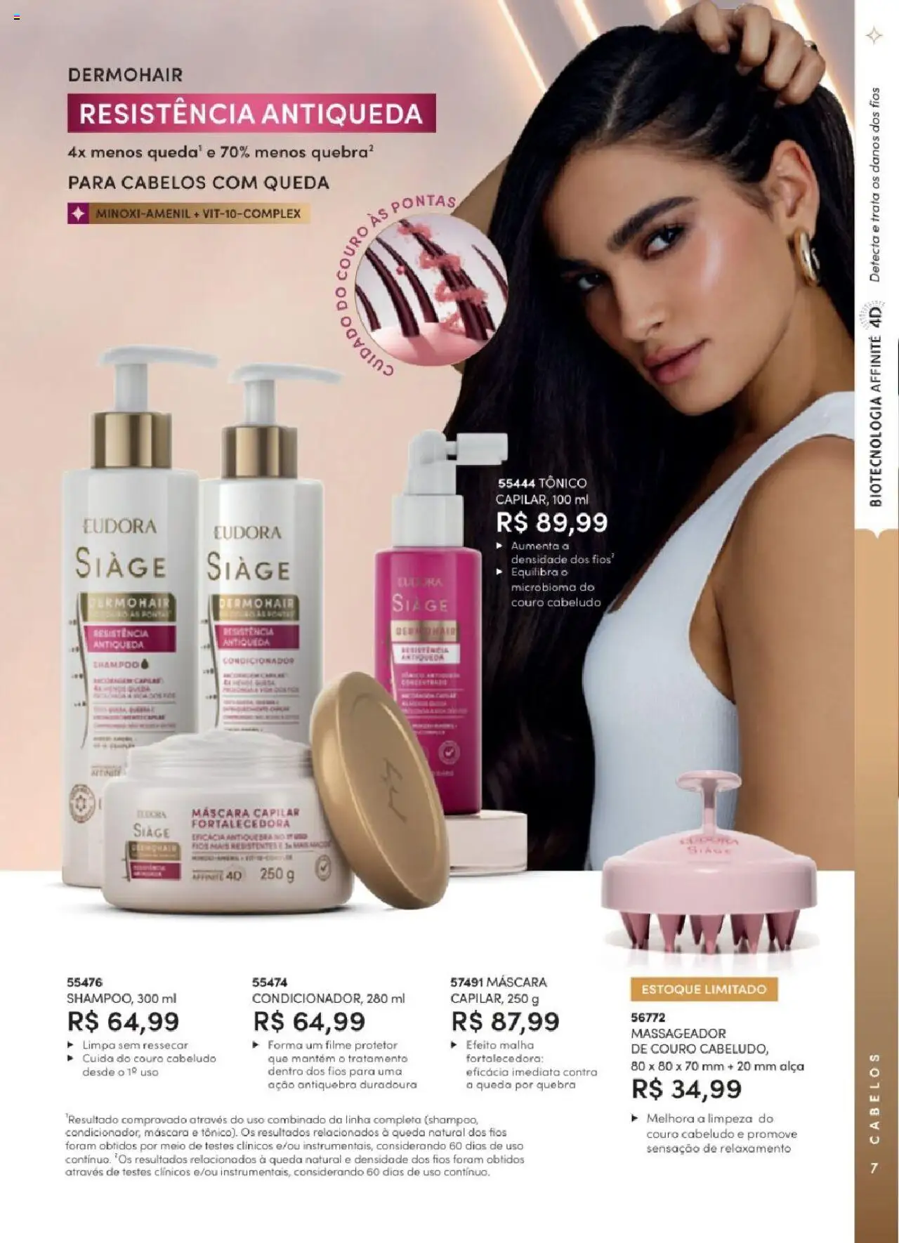 Eudora Folheto - válido de 06.06.2025 | Página: 7 | Produtos: Shampoo, Tônico, Condicionador, Massageador