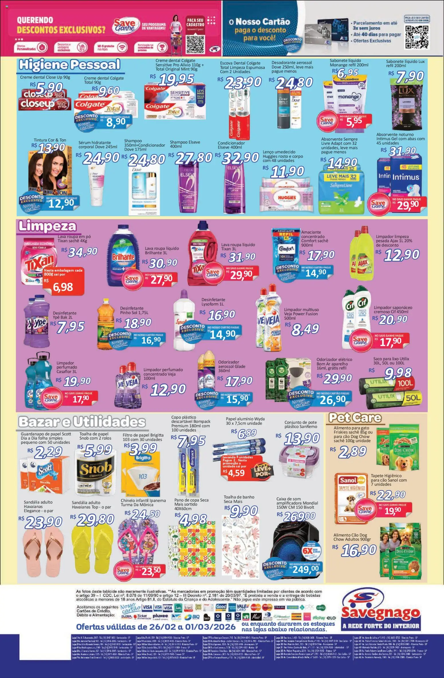 Savegnago Folheto - válido de 26.02.2026 | Página: 4 | Produtos: Desodorante, Copa, Toalha de banho, Sabonete líquido