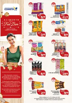 Cometa Supermercados ofertas Alimento Que Faz Bem - Pré-Visualização do folheto da loja Cometa Supermercados, válido de 13.03.2026 | Página: 1 | Produtos: Castanhas, Açúcar demerara, Chocolate, Flocos