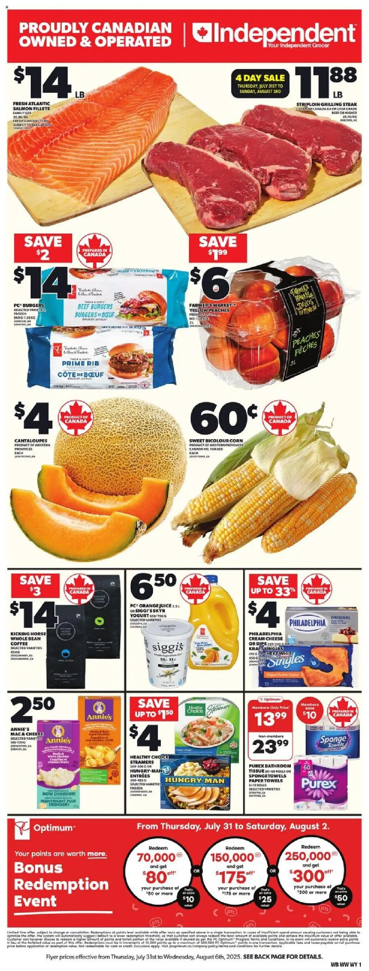 Independent Grocer flyer valid from 31.07.2025 | Page: 4 | Products: Cookies, Tablet, PC, Butter