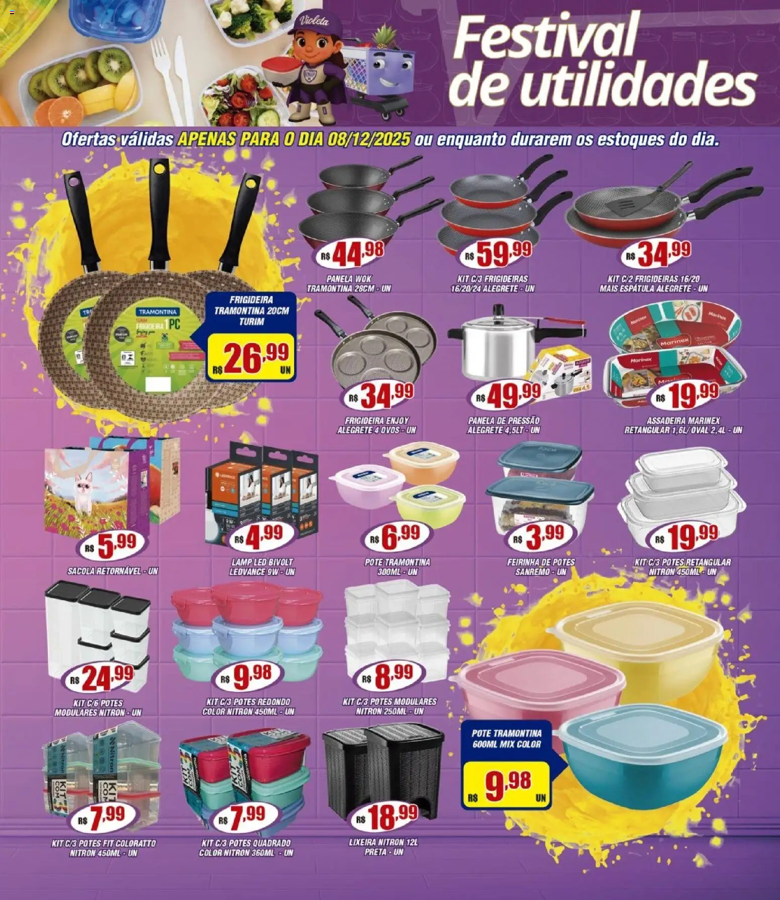 Violeta Supermercados Folheto - válido de 08.12.2025 | Página: 2 | Produtos: Frigideira, Potes, Assadeira, Espátula