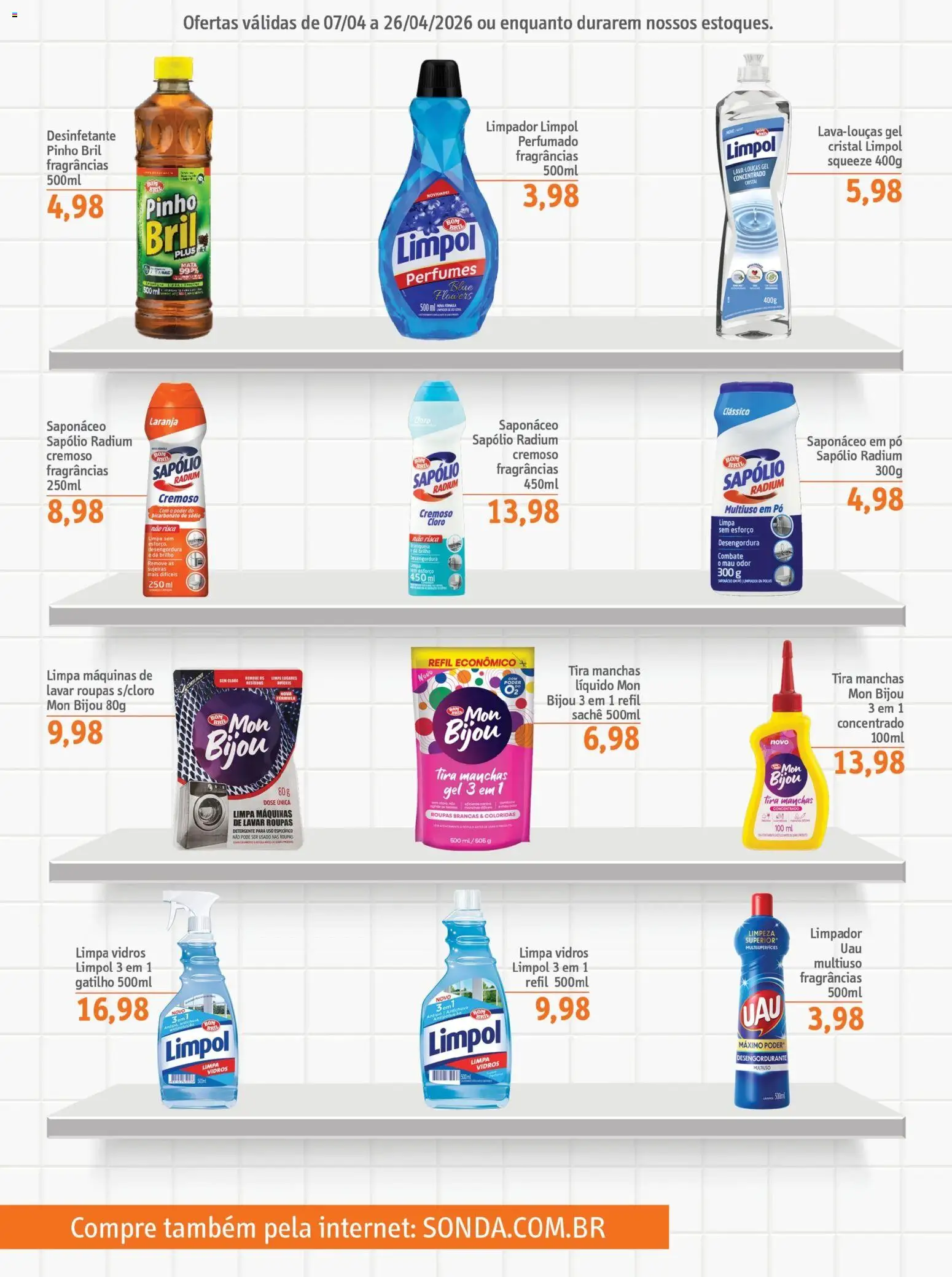 Sonda Folheto - válido de 07.04.2026 | Página: 6 | Produtos: Pó, Cloro, Desengordurante, Roupas