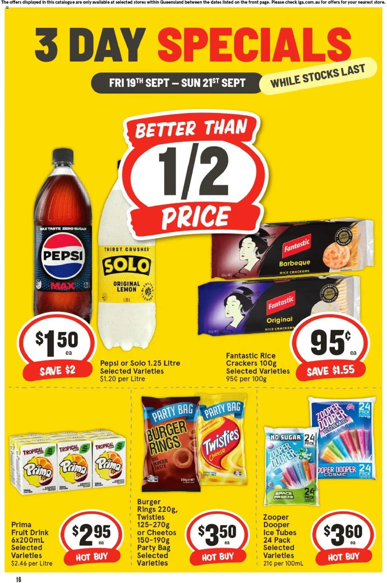 IGA catalogue - valid from 19.09.2025 | Page: 4 | Products: Crackers, Sugar, Lemon, Bag