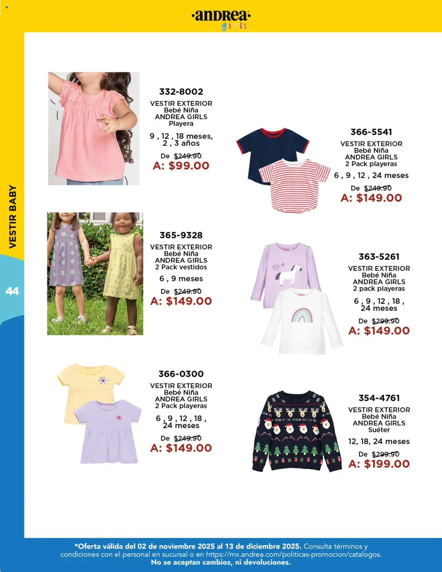 Nuevas ofertas de Andrea válidas en toda la República Mexicana desde el 02.11.2025. ¡Encuentra las mejores ofertas en Andrea catálogo Precios Especiales! | Página: 44 | Productos: Suéter, Playera