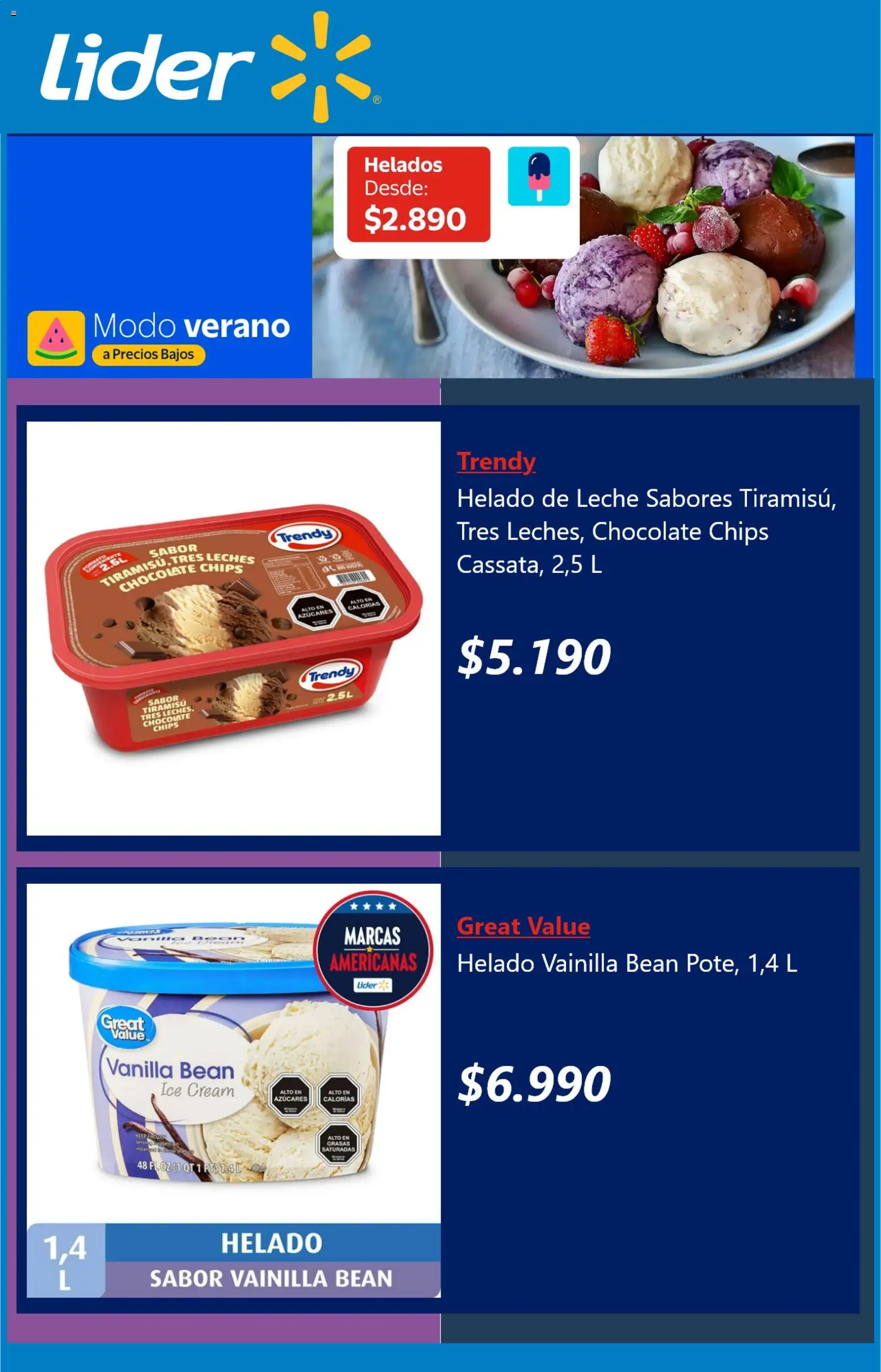 Lider ofertas  │ válido desde el 23.01.2026 | Página: 5 | Productos: Leche, Chocolate, Helado