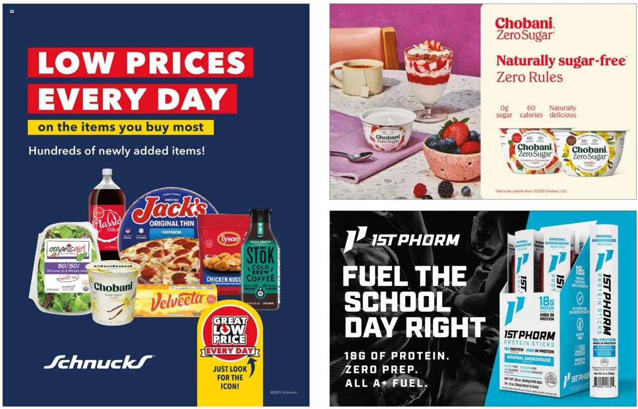 Schnucks Monthly Ad - valid from 01.07.2025 | Page: 2 | Products: Yogurt, Coffee, Sugar, Cheesecake