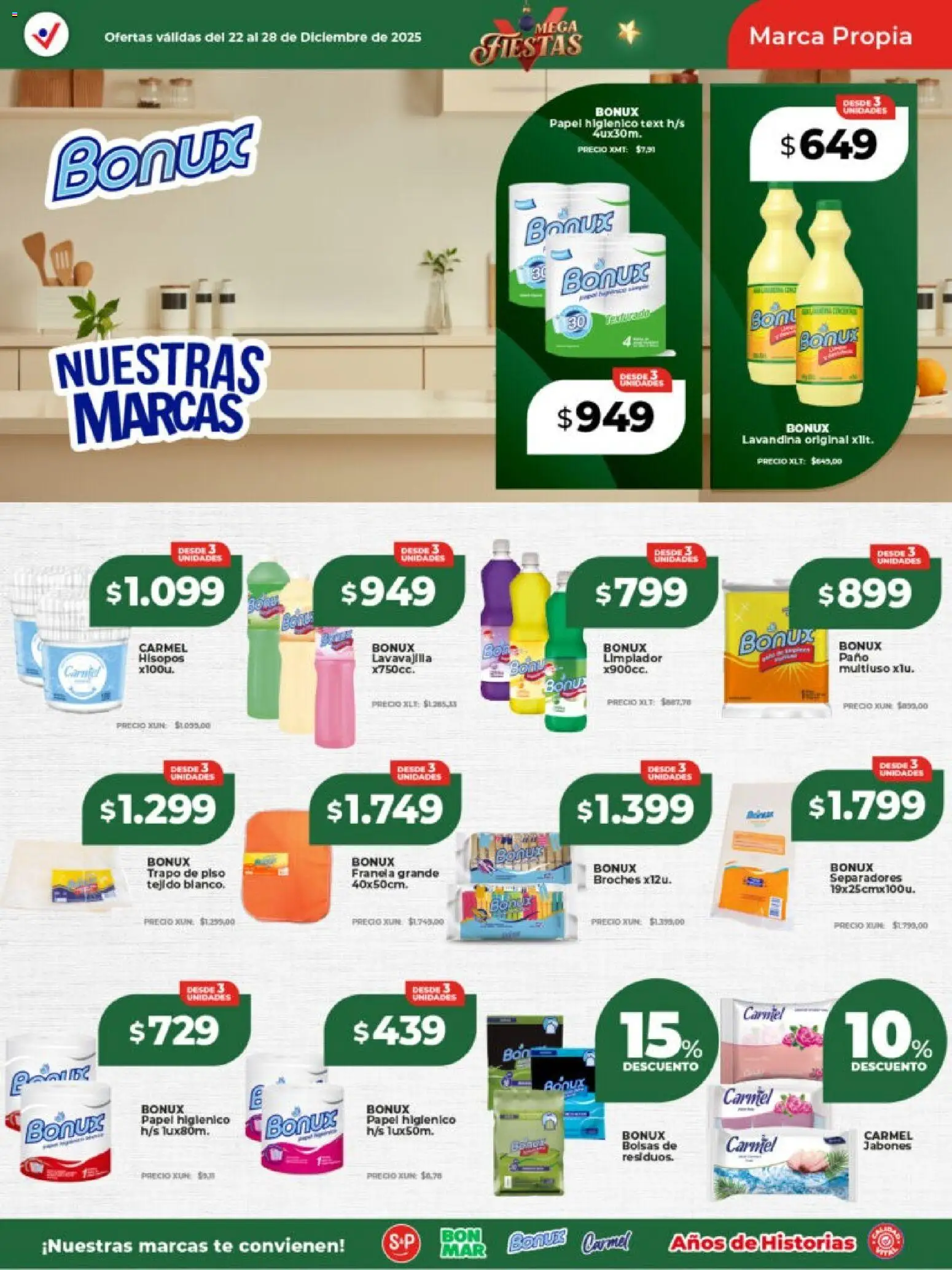 Vital - Especial nuestras marcas │ válido desde el 22.12.2025 | Página: 2 | Productos: Trapo de piso, Papel higiénico, Té, Limpiador