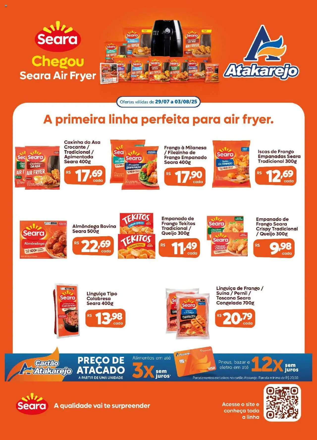 Atakarejo Folheto - válido de 29.07.2025 | Página: 1 | Produtos: Air fryer, Linguiça, Pernil, Frango
