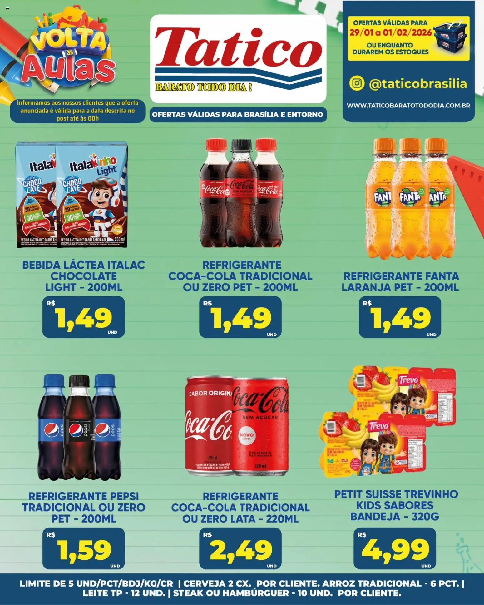 Tatico Folheto - válido de 30.01.2026 | Página: 31 | Produtos: Leite, Chocolate, Arroz, Bandeja