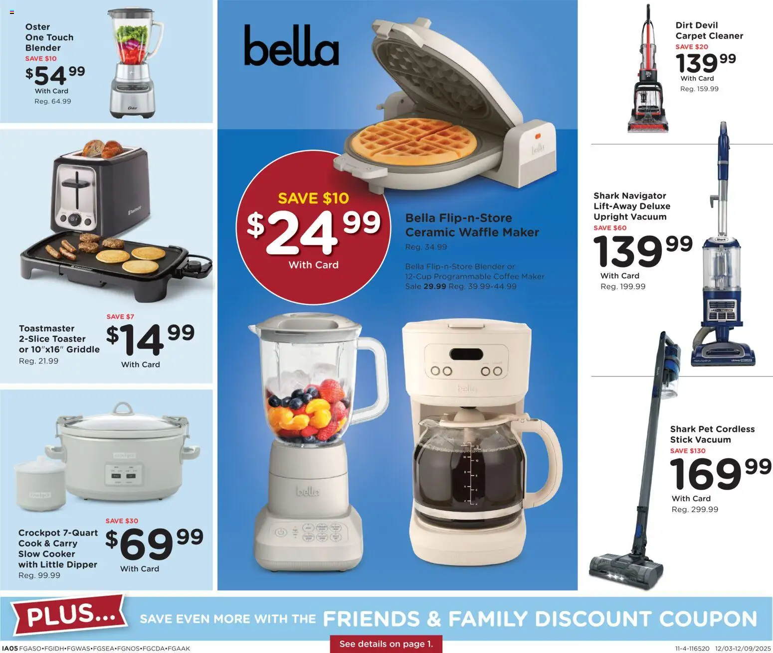 Fred Meyer Home & Apparel - valid from 03.12.2025 | Page: 6 | Products: Toaster, Vacuum, Griddle, Waffle Maker