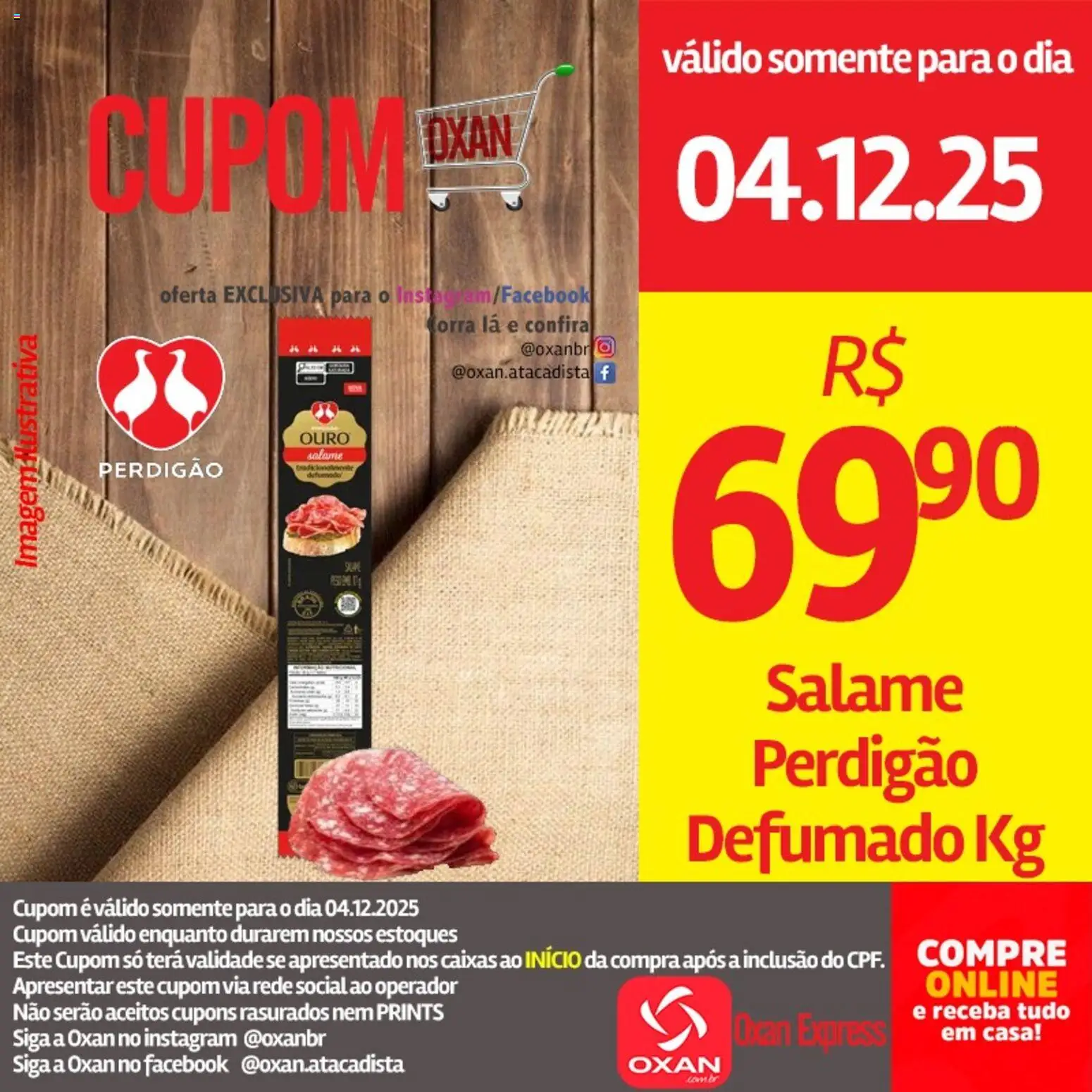 Oxan Atacadista Folheto - válido de 04.12.2025 | Página: 1 | Produtos: Salame
