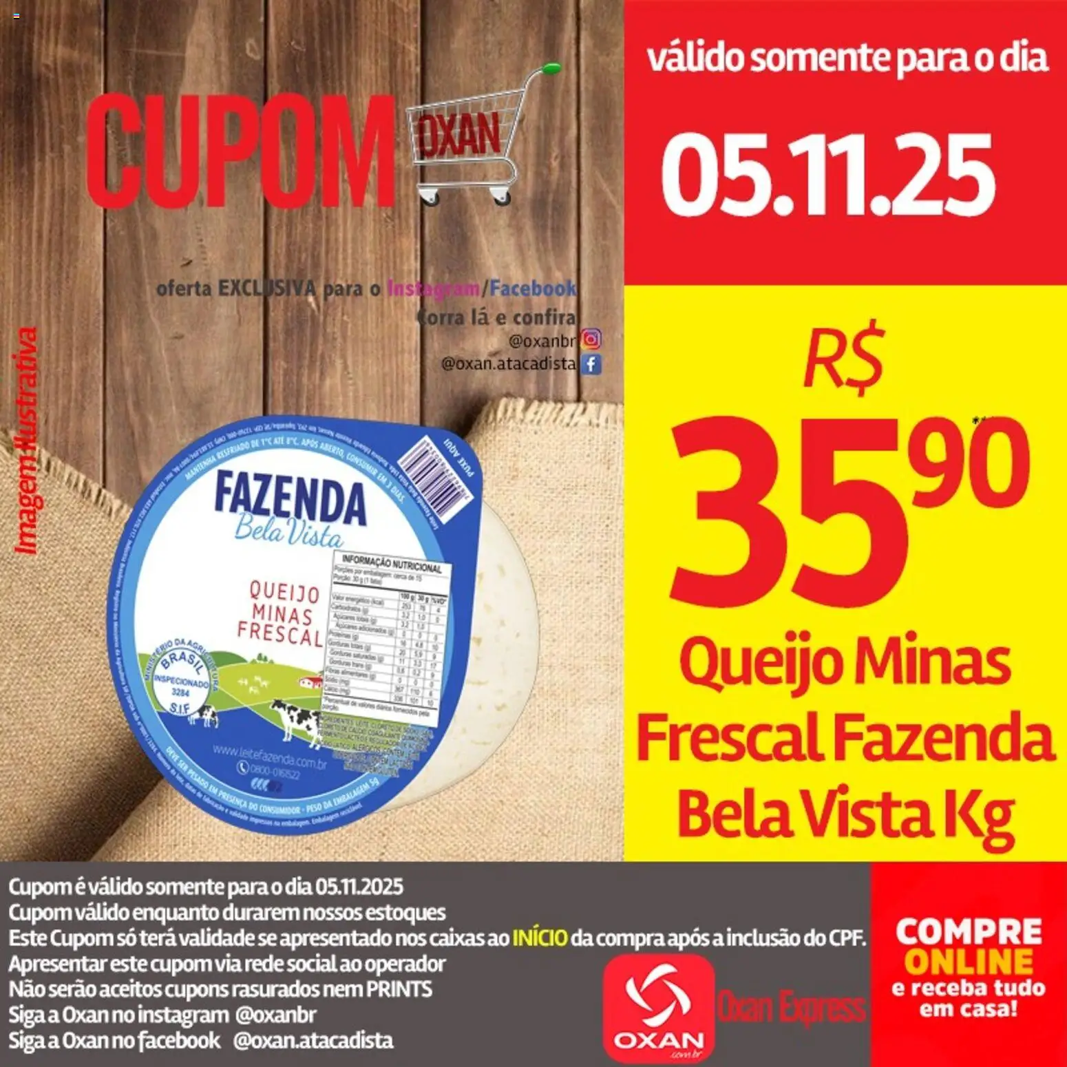 Oxan Atacadista Folheto - válido de 05.11.2025 | Página: 11 | Produtos: Cerca, Queijo
