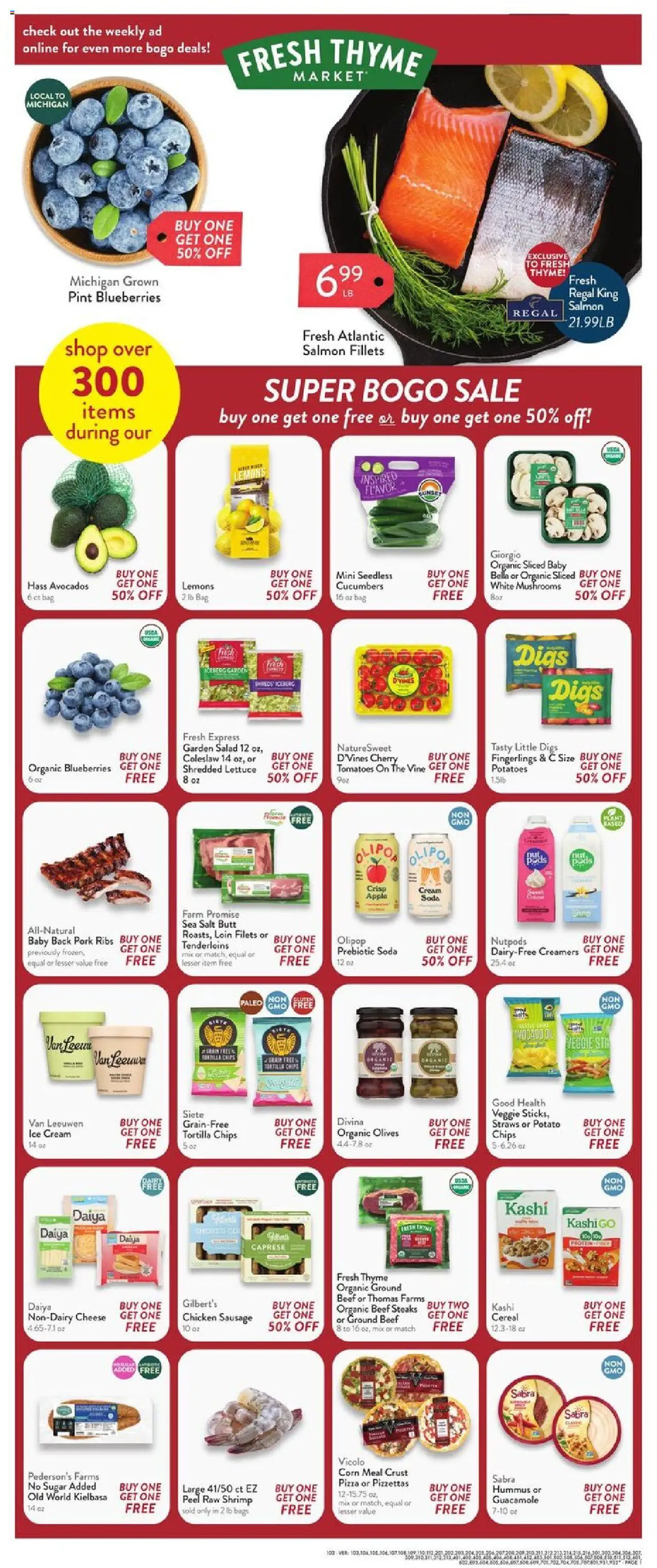 Fresh Thyme Weekly Ad - MO - valid from 30.07.2025 | Page: 3 | Products: Pork, Beef, Chips, Cucumbers