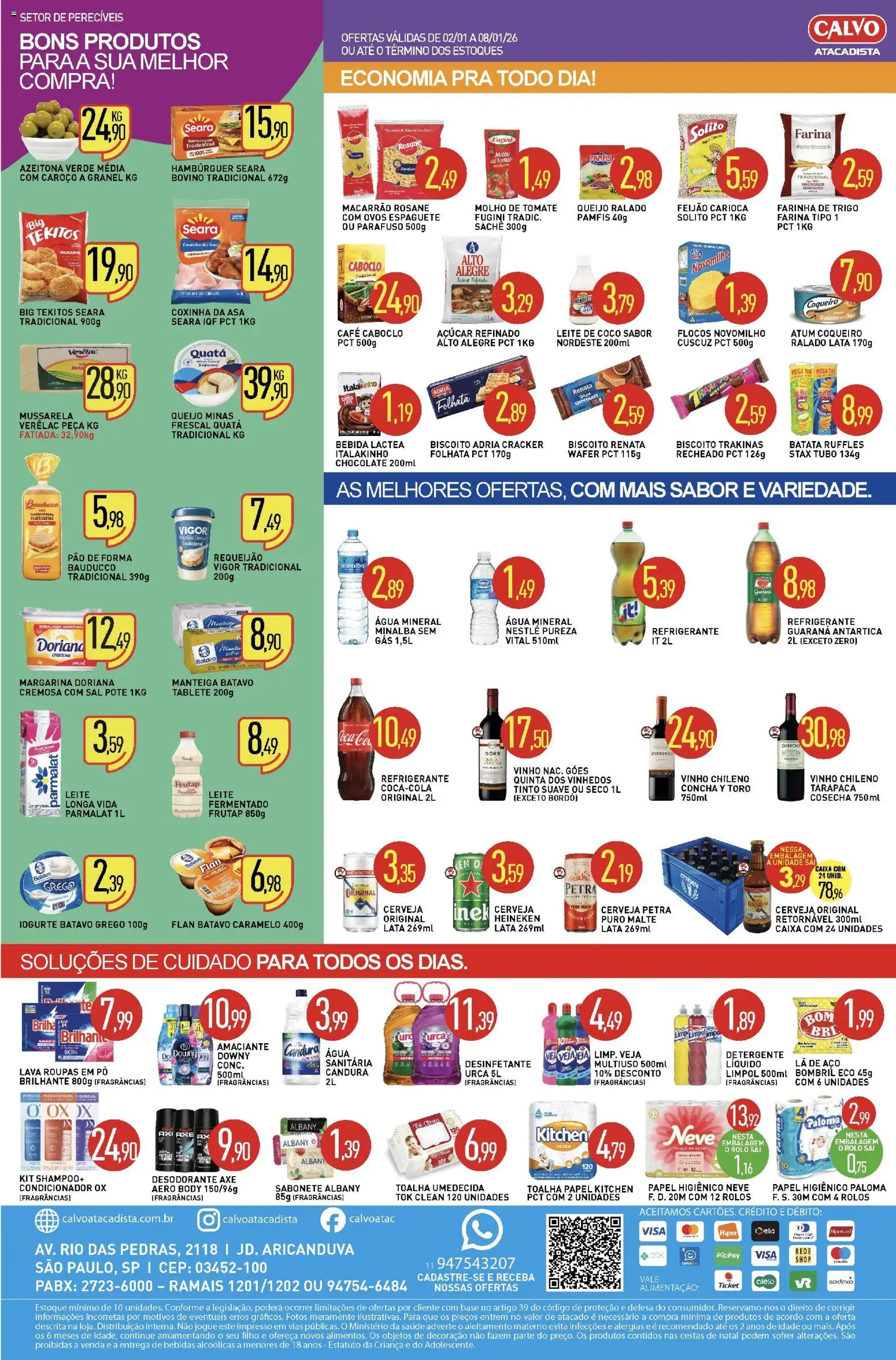 Calvo Atacadista Folheto - válido de 02.01.2026 | Página: 2 | Produtos: Espaguete, Feijão, Ovos, Desinfetante