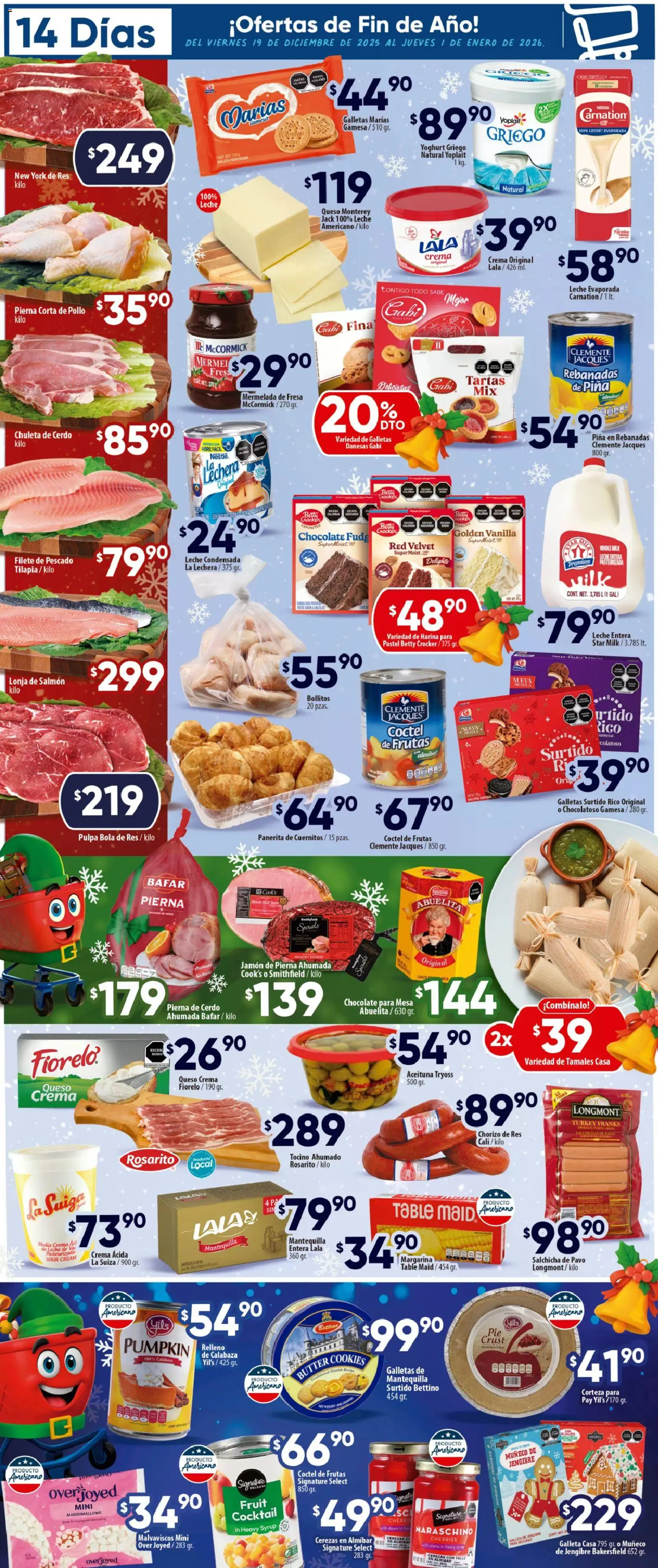 Nuevas ofertas de Calimax válidas en toda la República Mexicana desde el 19.12.2025. ¡Encuentra las mejores ofertas en Calimax folleto Mexicali y SLRC! | Página: 2 | Productos: Queso crema, Leche, Chocolate, Res