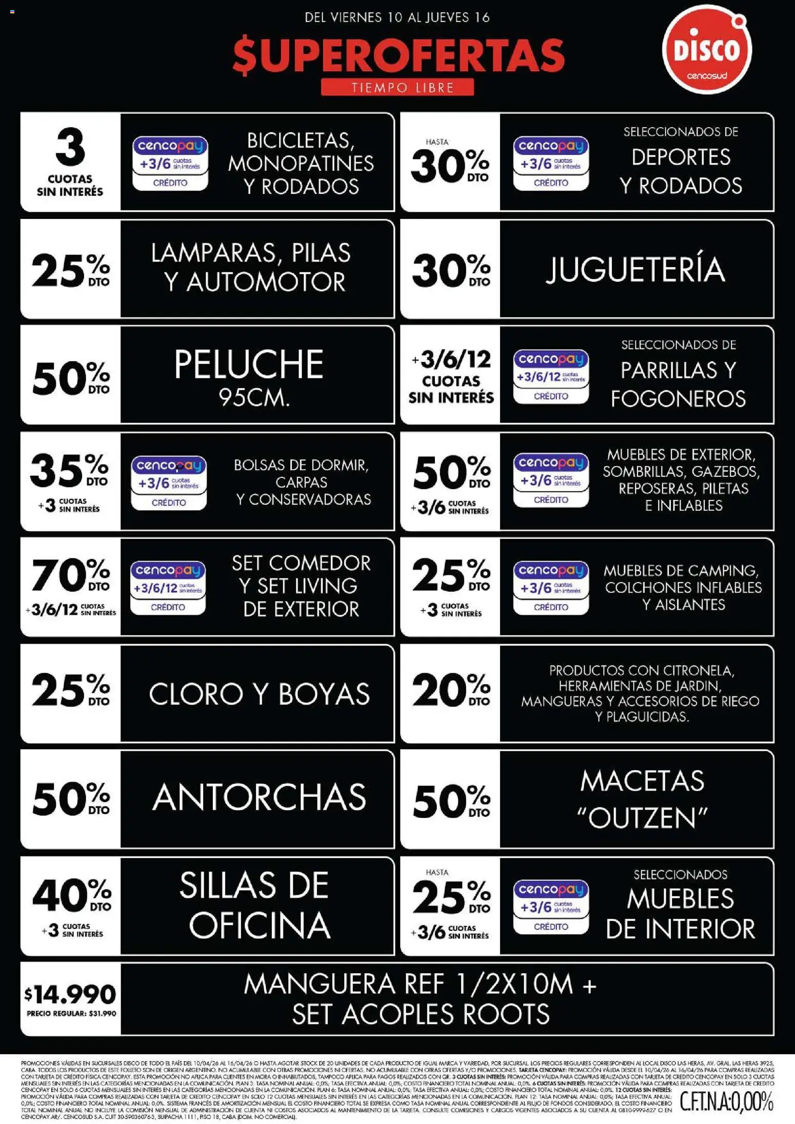 Disco - Ofertas | Electro, T. Libre y más │ válido desde el 09.04.2026 | Página: 4 | Productos: Disco, Pilas, Manguera