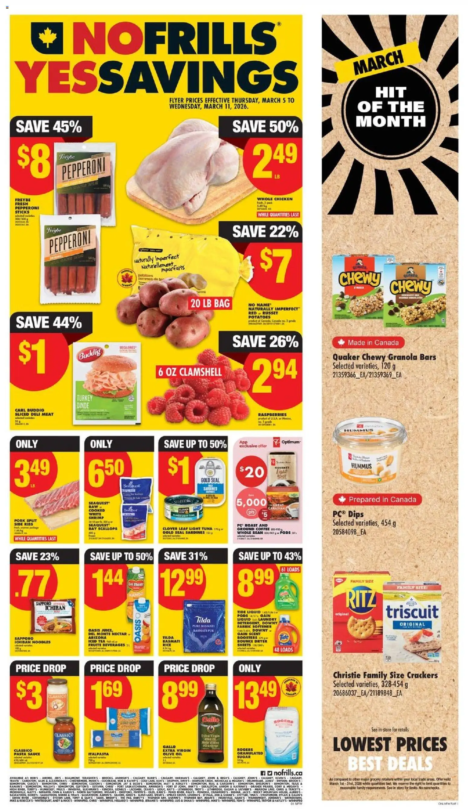 No Frills flyer valid from 05.03.2026 | Page: 1 | Products: PC, Turkey, Potatoes, Fabric softener