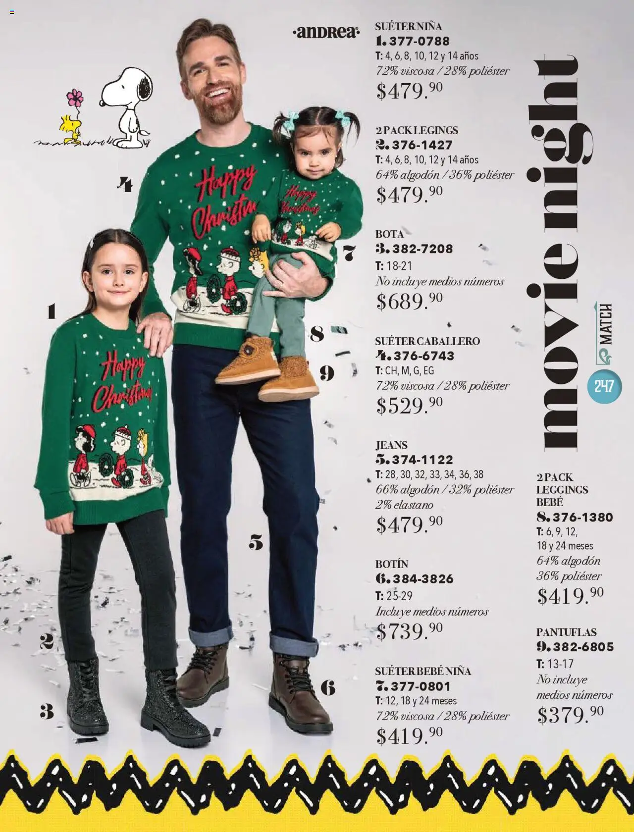 Nuevas ofertas de Andrea válidas en toda la República Mexicana desde el 13.10.2025. ¡Encuentra las mejores ofertas en Andrea - Catálogo Invierno! | Página: 247 | Productos: Suéter, Pantuflas, Algodón, Botín