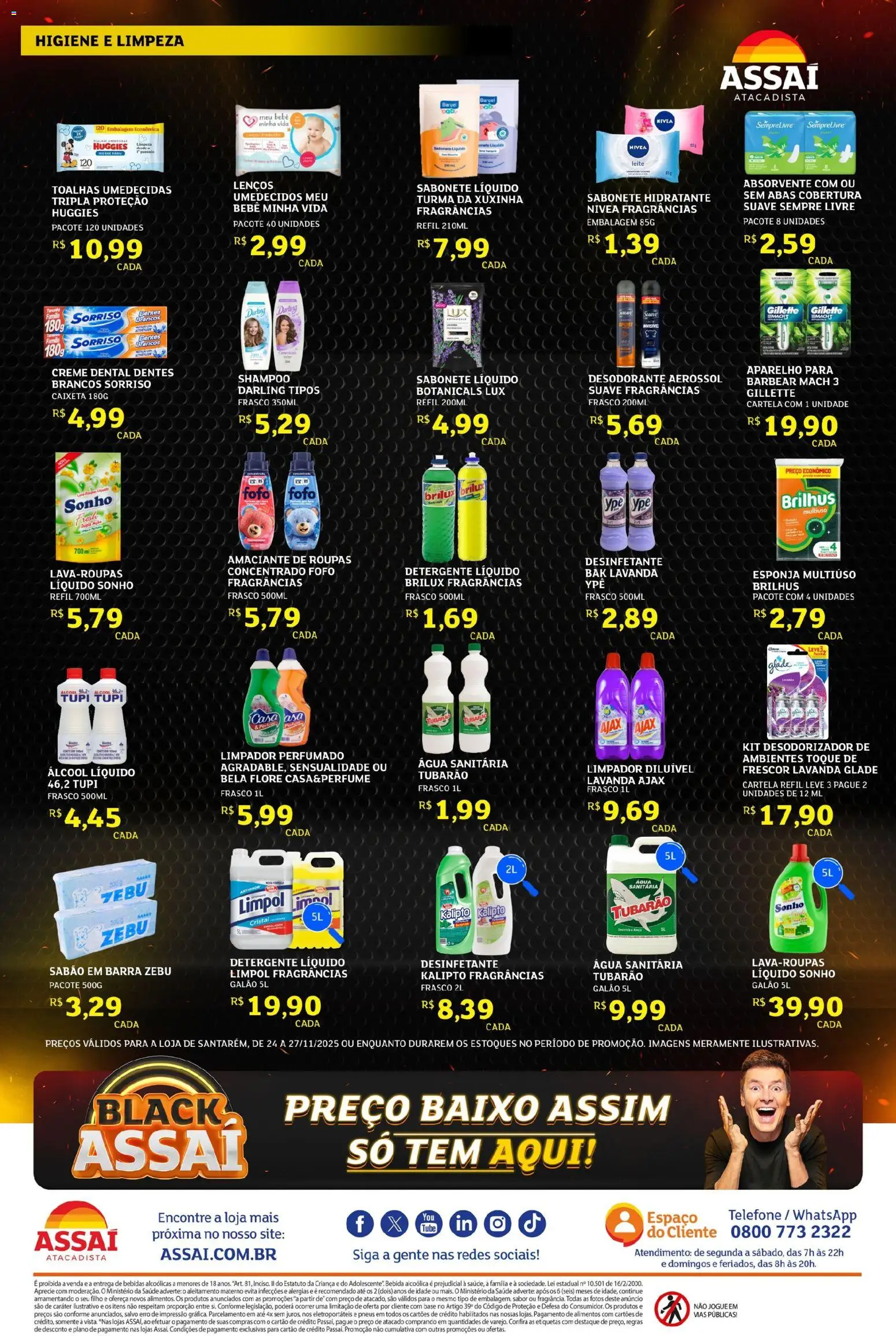 Assaí Atacadista Folheto - válido de 24.11.2025 | Página: 4 | Produtos: Desodorante, Amaciante de roupas, Detergente, Roupas