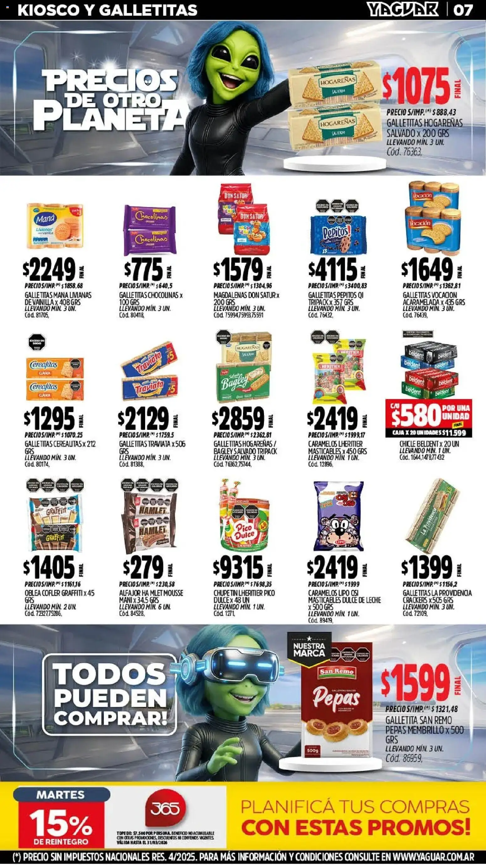 Yaguar - Oferta Semanal Jujuy │ válido desde el 09.03.2026 | Página: 7 | Productos: Pico, Mani, Mousse, Leche