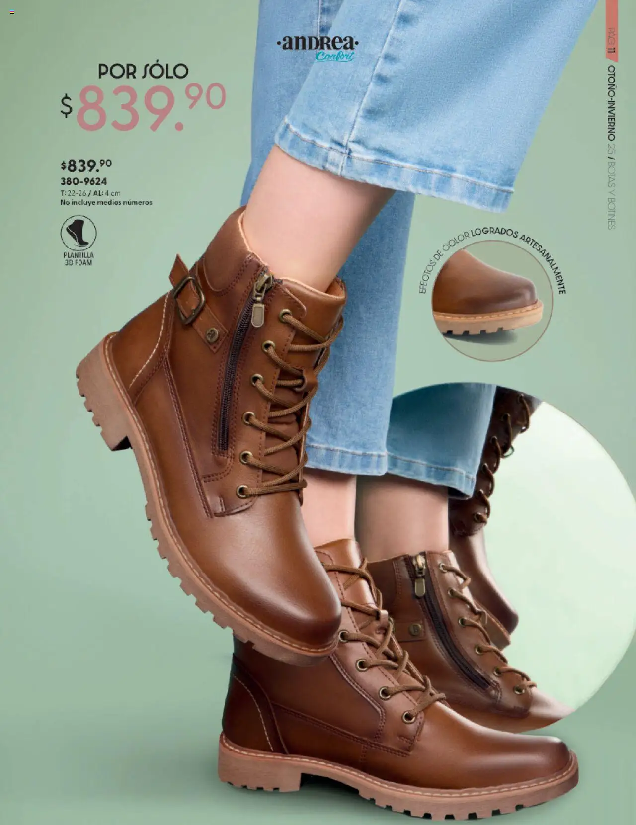 Nuevas ofertas de Andrea válidas en toda la República Mexicana desde el 24.08.2025. ¡Encuentra las mejores ofertas en Andrea - CCatálogo Calzado Confort Otoño! | Página: 11 | Productos: Botas, Botines