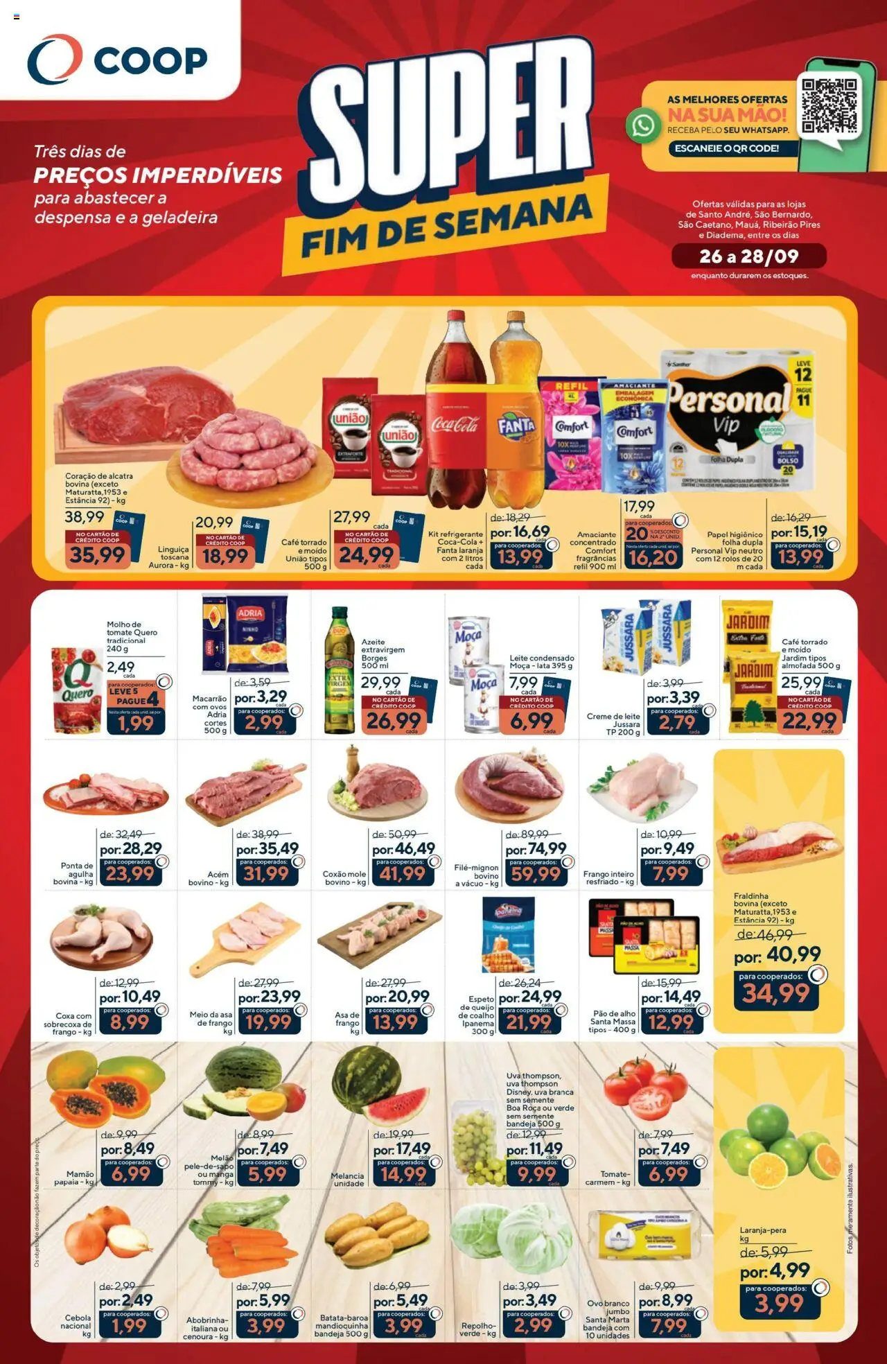 Coop Folheto - válido de 26.09.2025 | Página: 1 | Produtos: Abobrinha, Almofada, Pão, Frango