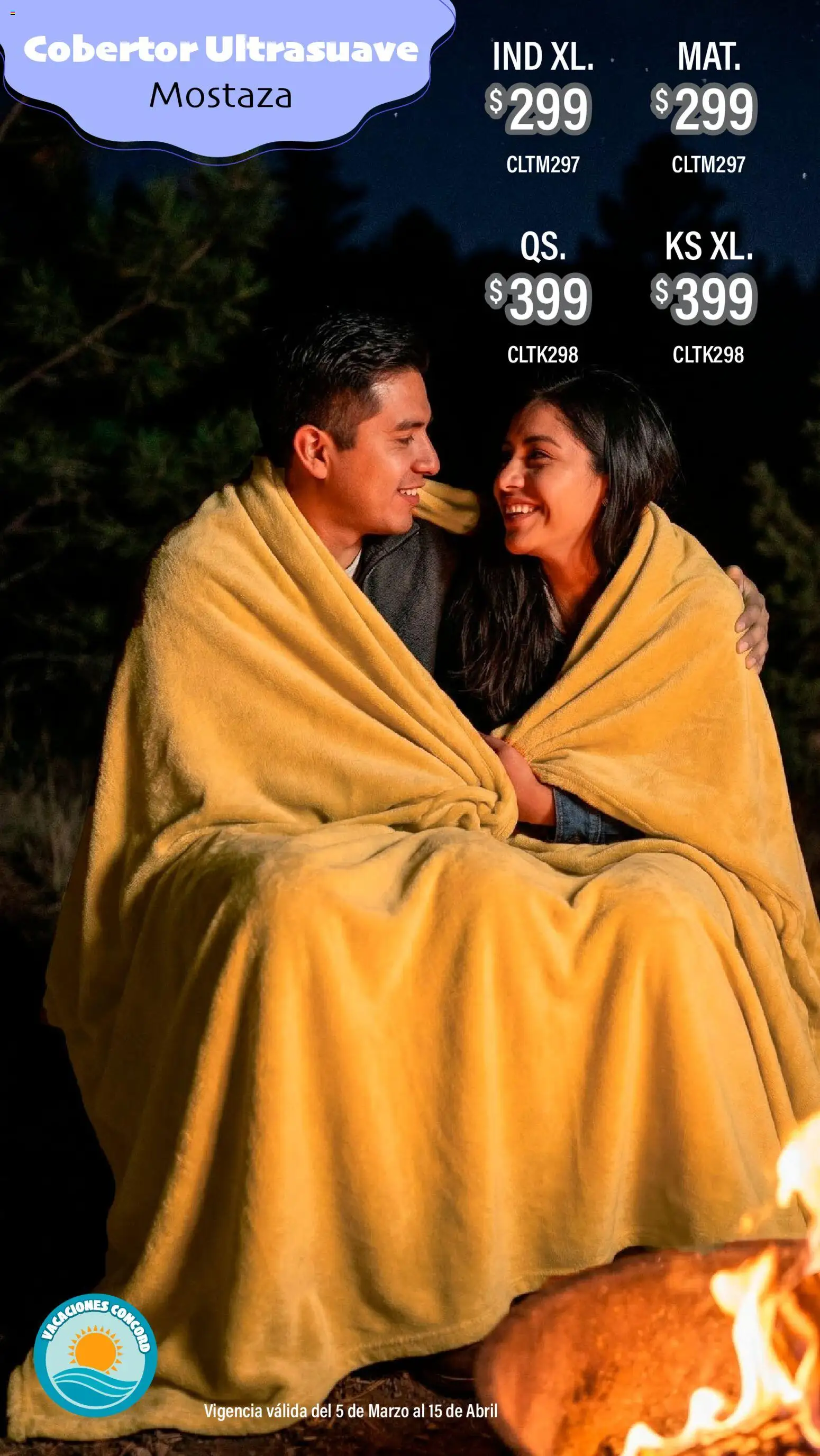 Nuevas ofertas de Colchas Concord válidas en toda la República Mexicana desde el 05.03.2026. ¡Encuentra las mejores ofertas en Colchas Concord catálogo Vacaciones! | Página: 6 | Productos: Mostaza, Cobertor