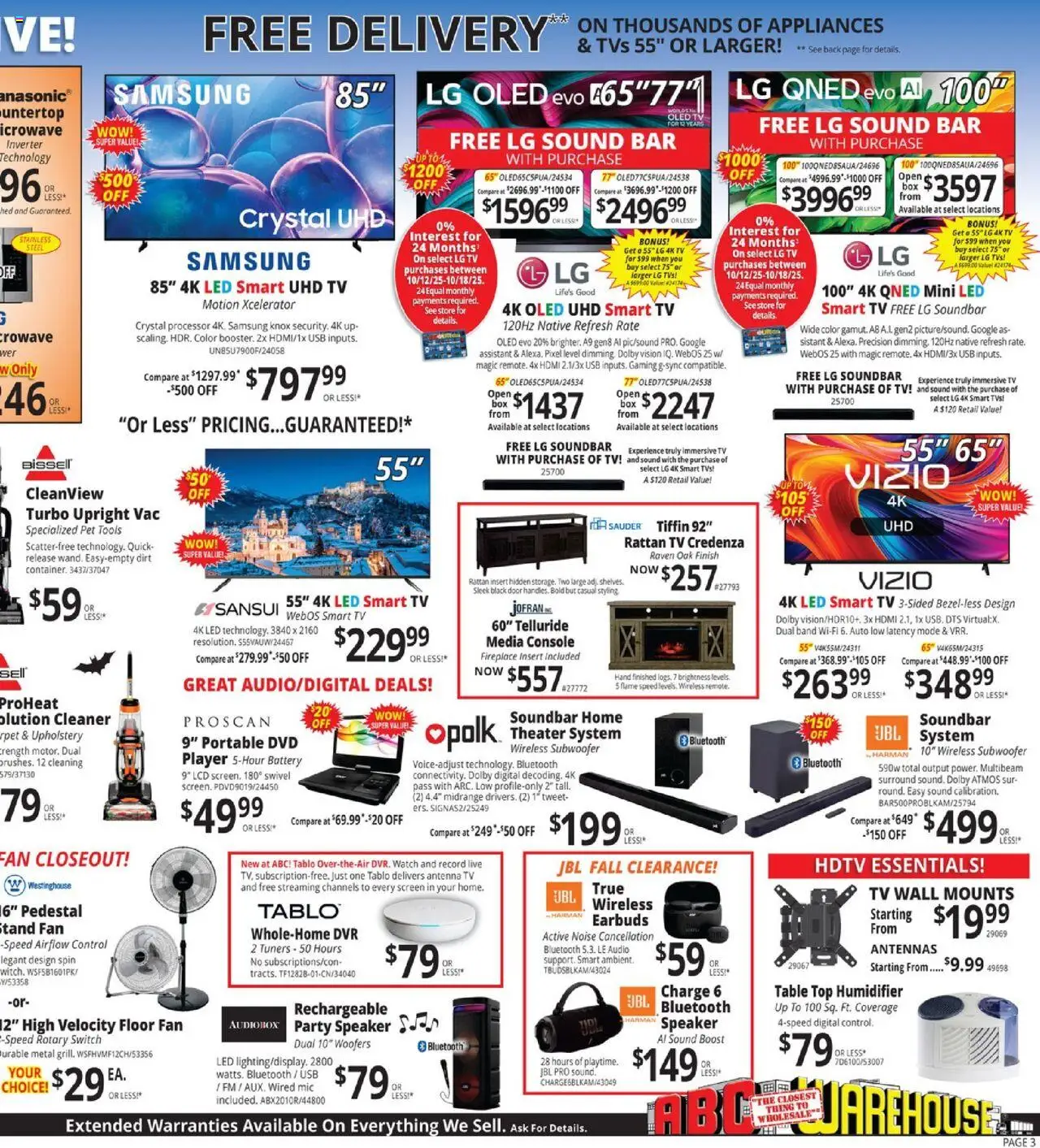 ABC Warehouse Weekly Ad - valid from 12.10.2025 | Page: 3 | Products: Switch, Home Theater, Sound Bar, Player