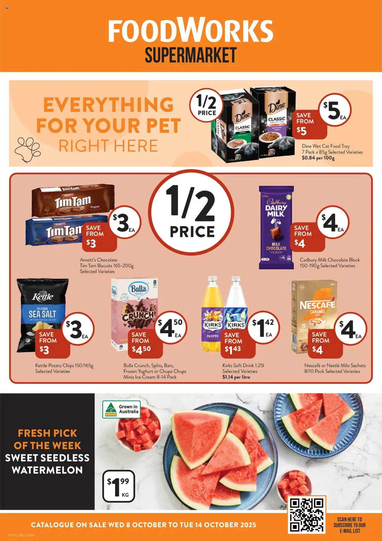 Foodworks catalogue - valid from 08.10.2025 | Page: 1 | Products: Milk, Dairy, Yoghurt, Chips