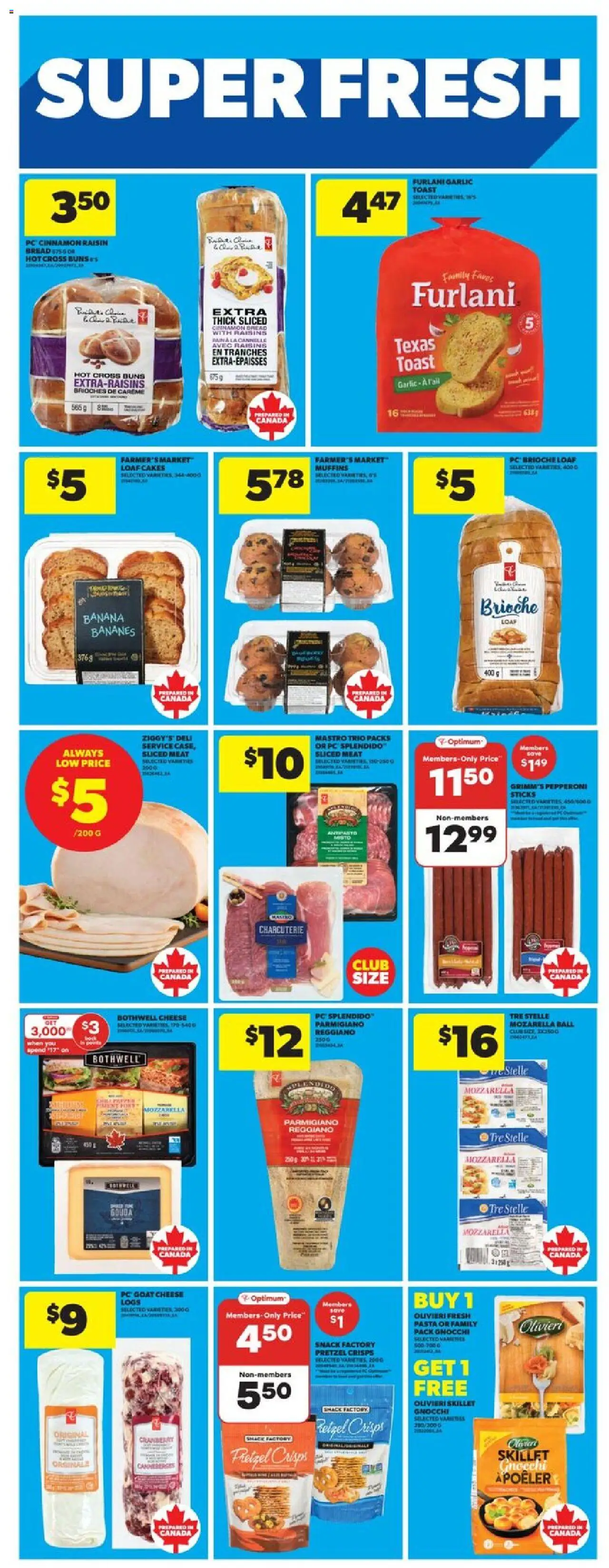 Real Canadian Superstore flyer valid from 09.10.2025 | Page: 15 | Products: Pasta, PC, Cheese, Bread