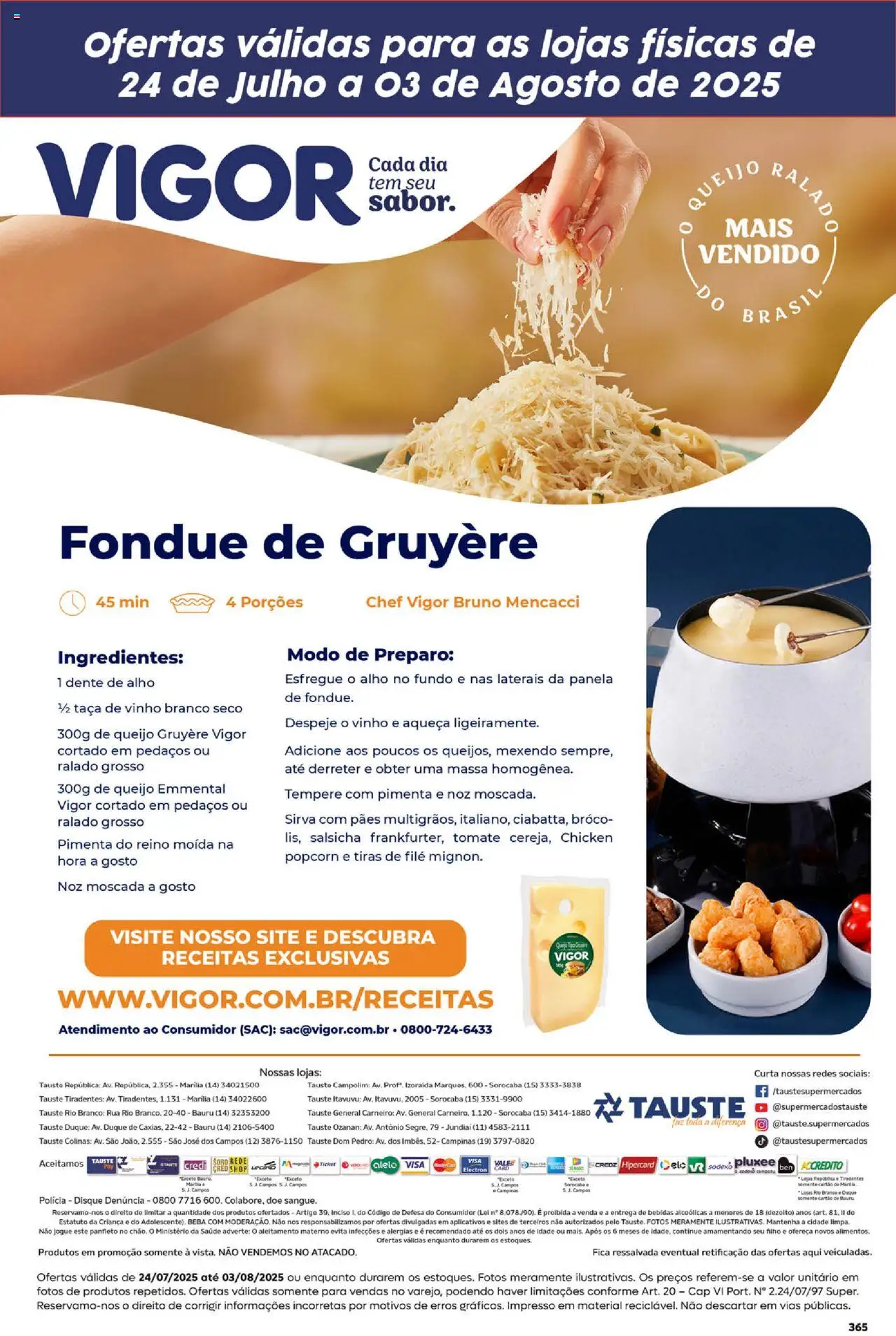 Tauste Folheto - válido de 24.07.2025 | Página: 2 | Produtos: Alho, Panela, Salsicha, Queijo