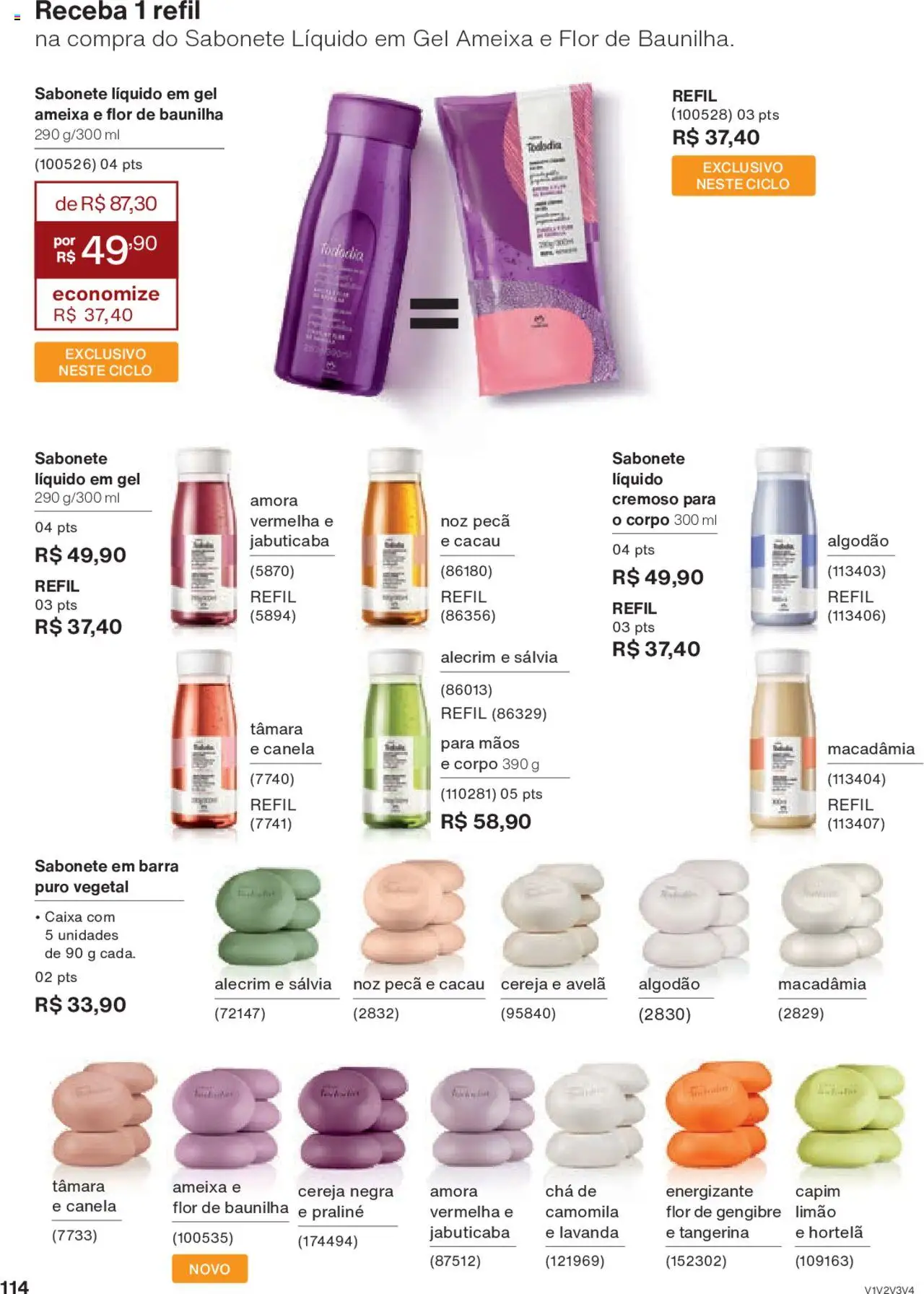 Natura Folheto - válido de 15.06.2025 | Página: 114 | Produtos: Hortelã, Caixa, Sabonete líquido, Avelã