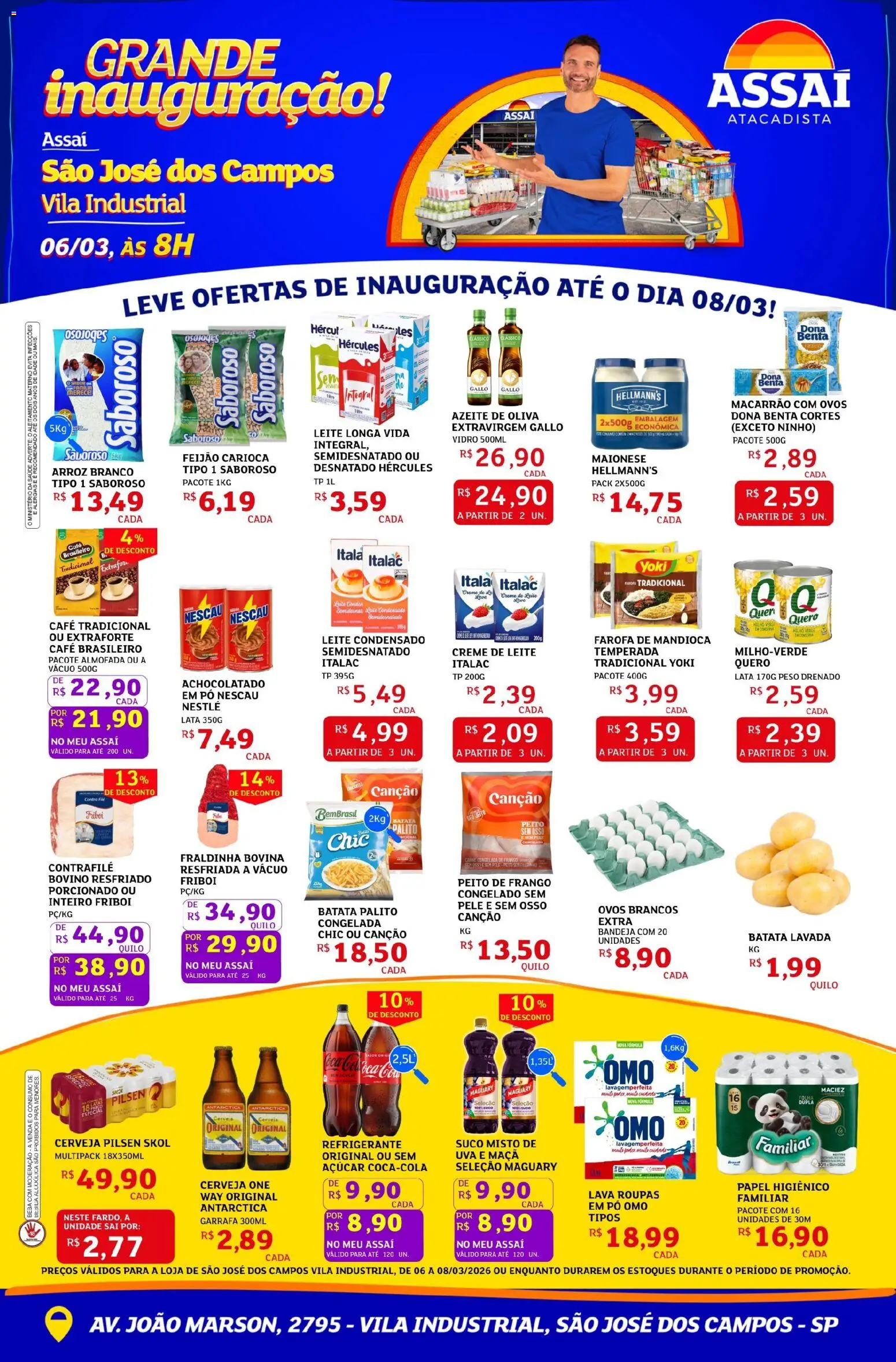 Assaí Atacadista Folheto - válido de 06.03.2026 | Página: 1 | Produtos: Ovos, Roupas, Refrigerante, Maionese