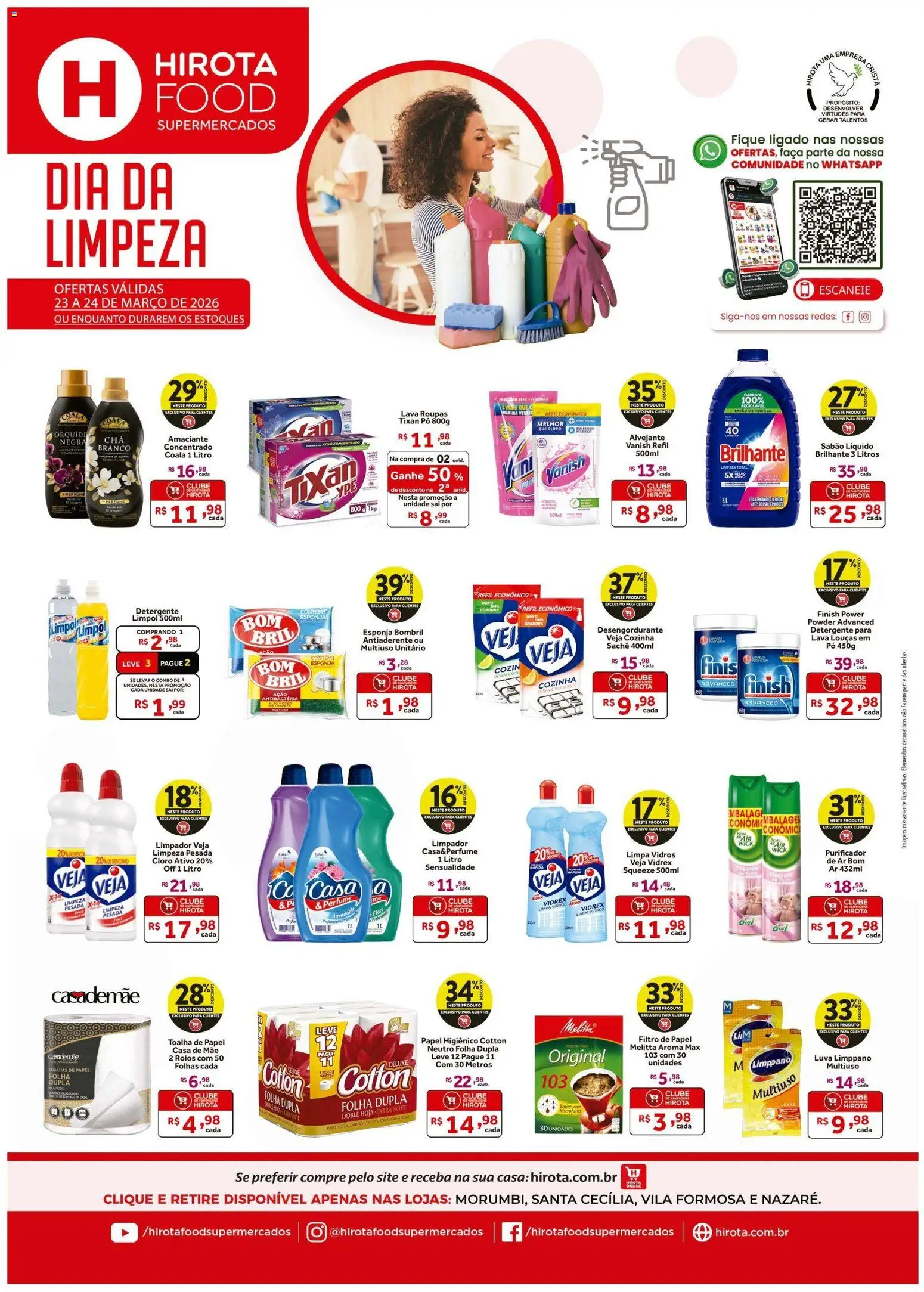 Hirota Food Folheto - válido de 23.03.2026 | Página: 1 | Produtos: Pó, Esponja, Cloro, Vanish