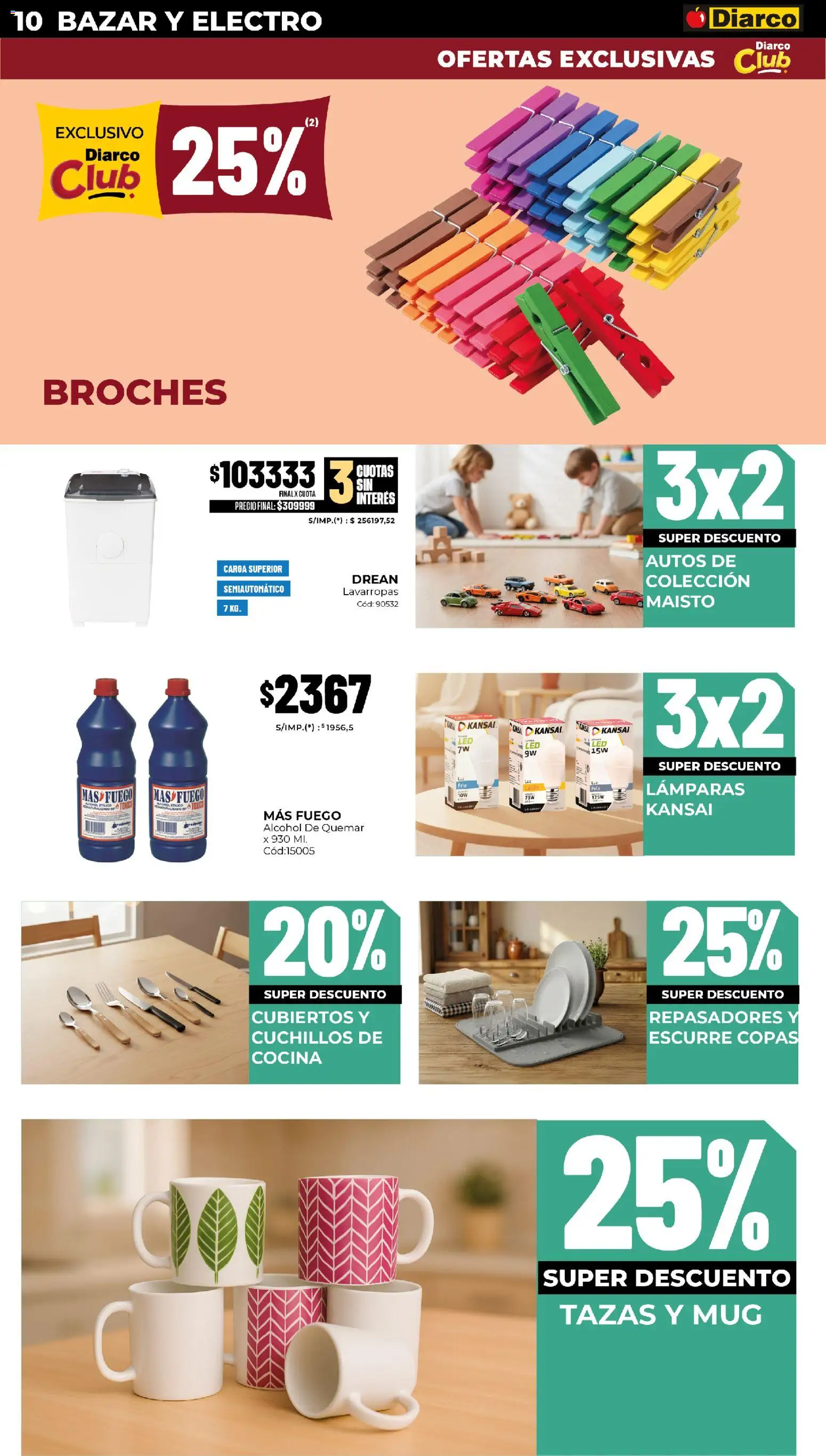 Diarco - Ofertas Pueblo Interior │ válido desde el 23.03.2026 | Página: 10 | Productos: Cocina, Lavarropas