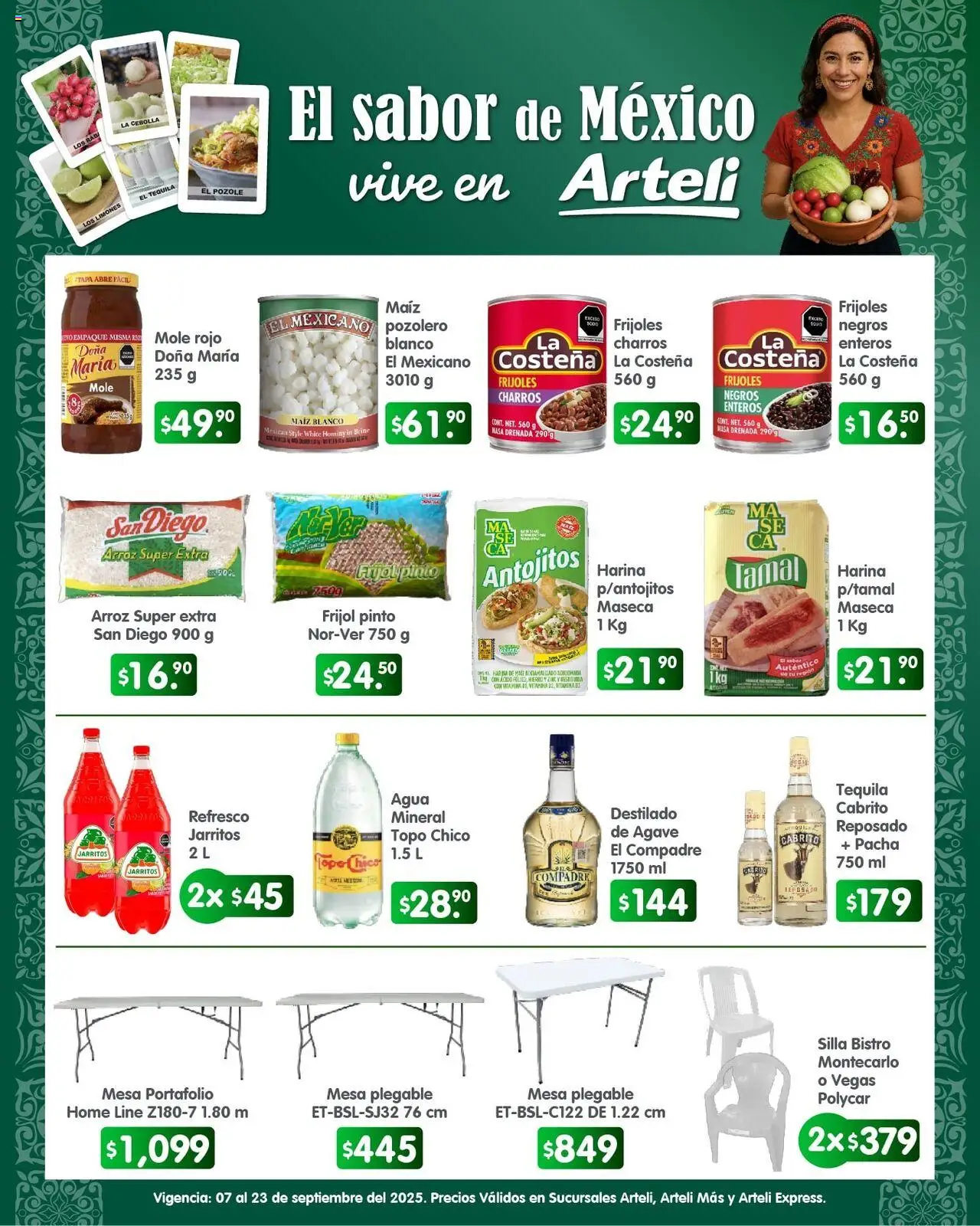 Nuevas ofertas de Arteli válidas en toda la República Mexicana desde el 07.09.2025. ¡Encuentra las mejores ofertas en Arteli - Folleto Quincenal! | Página: 2 | Productos: Refresco, Silla, Tequila, Mesa