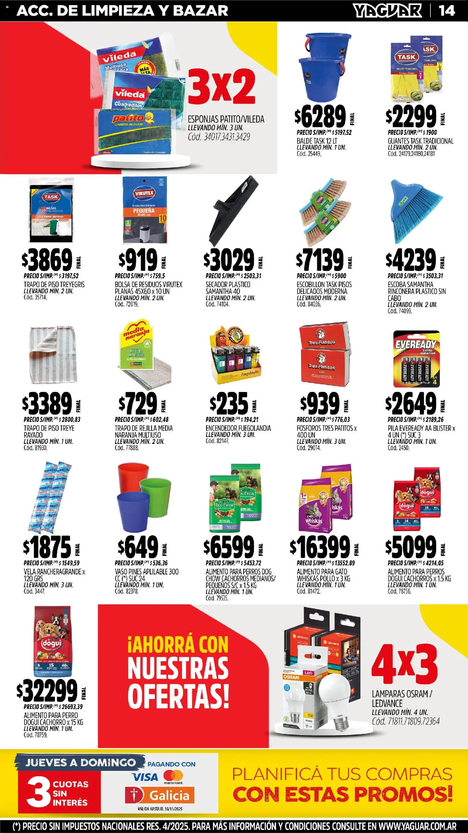 Yaguar - Mendoza │ válido desde el 17.11.2025 | Página: 15 | Productos: Trapo de piso, Guante, Rejilla, Guantes