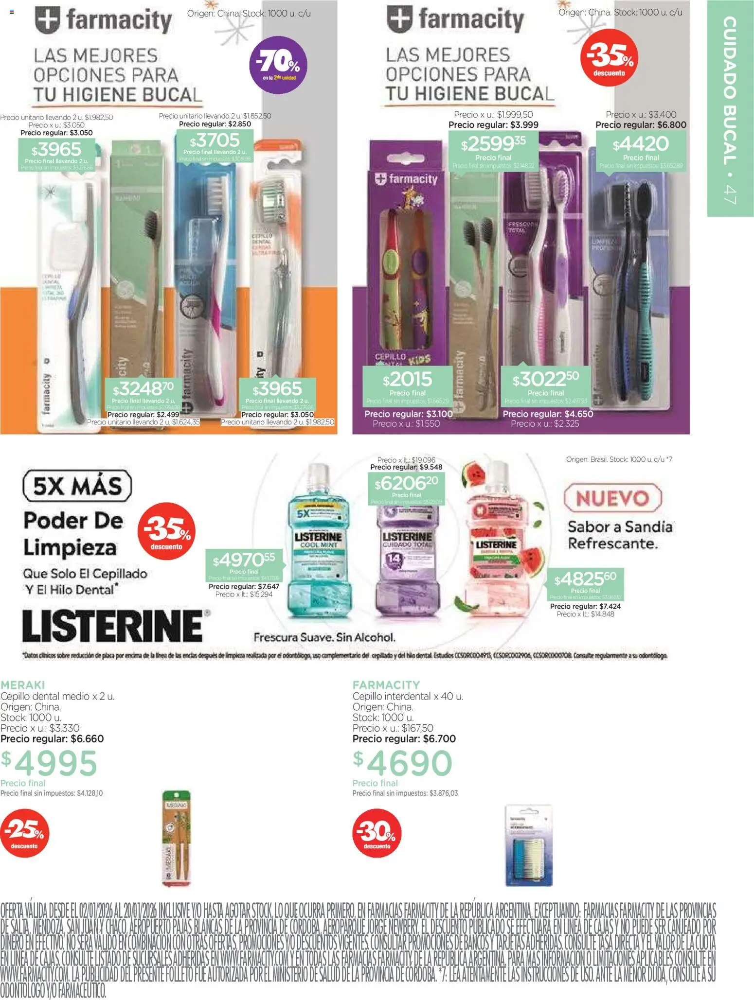 Farmacity catálogo │ válido desde el 02.01.2026 | Página: 47 | Productos: Sandía, Cepillo, Hilo dental