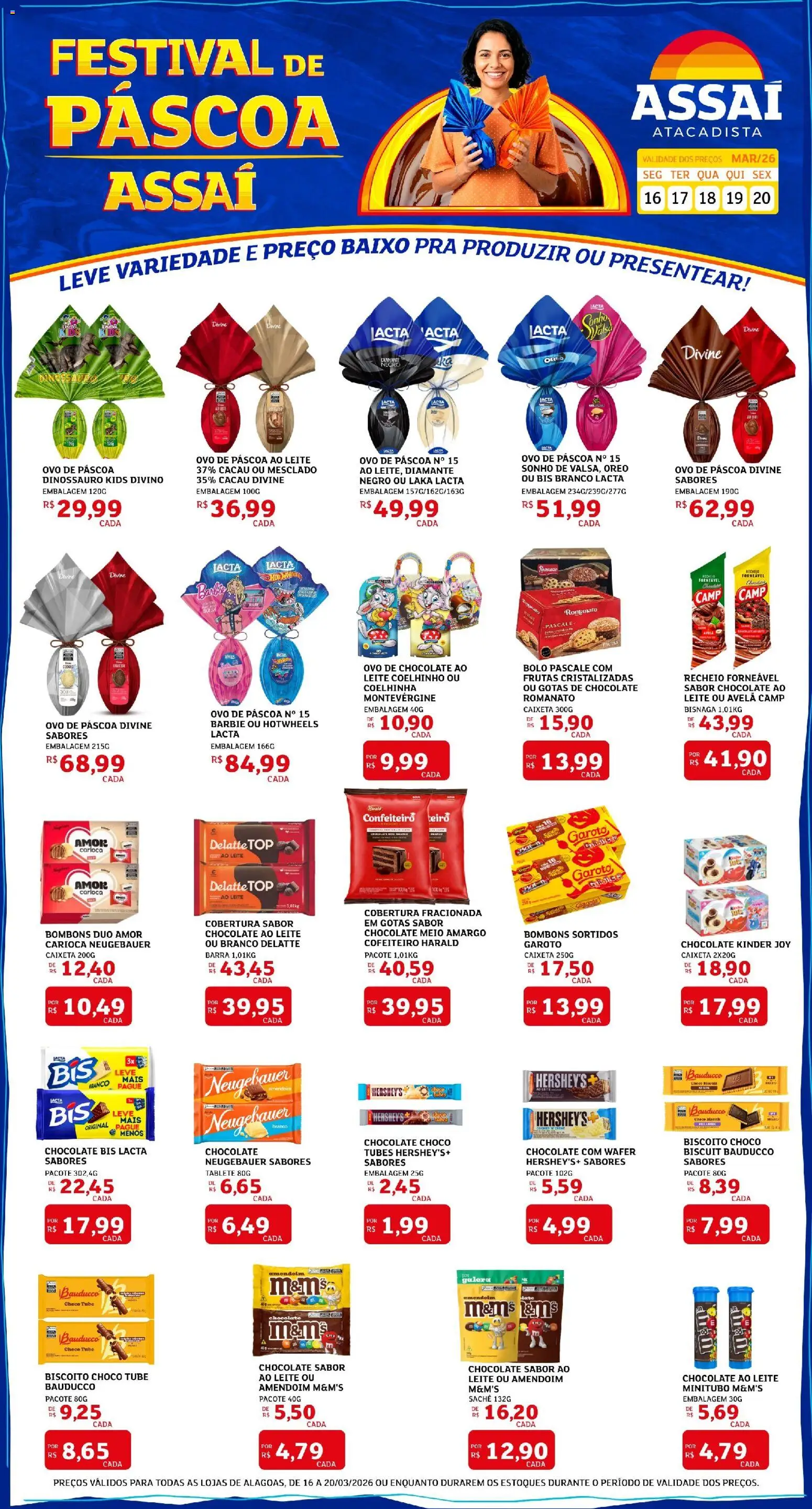 Assaí Atacadista Folheto - válido de 16.03.2026 | Página: 1 | Produtos: Biscoito, Leite, Chocolate, Frutas cristalizadas