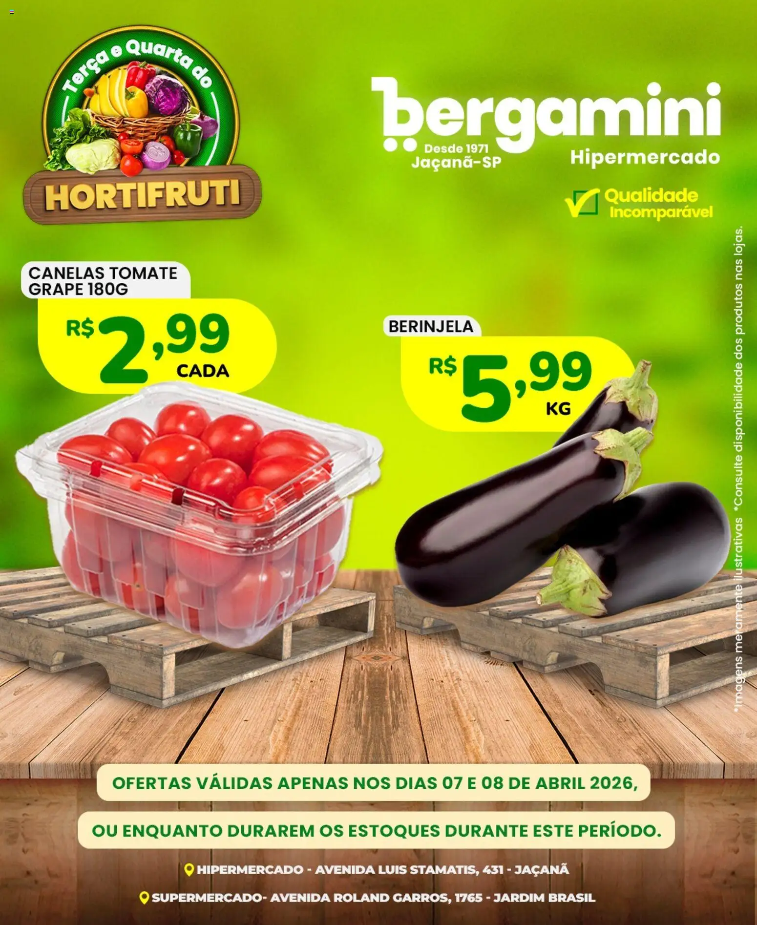 Supermercado Bergamini Folheto - válido de 07.04.2026 | Página: 4 | Produtos: Berinjela